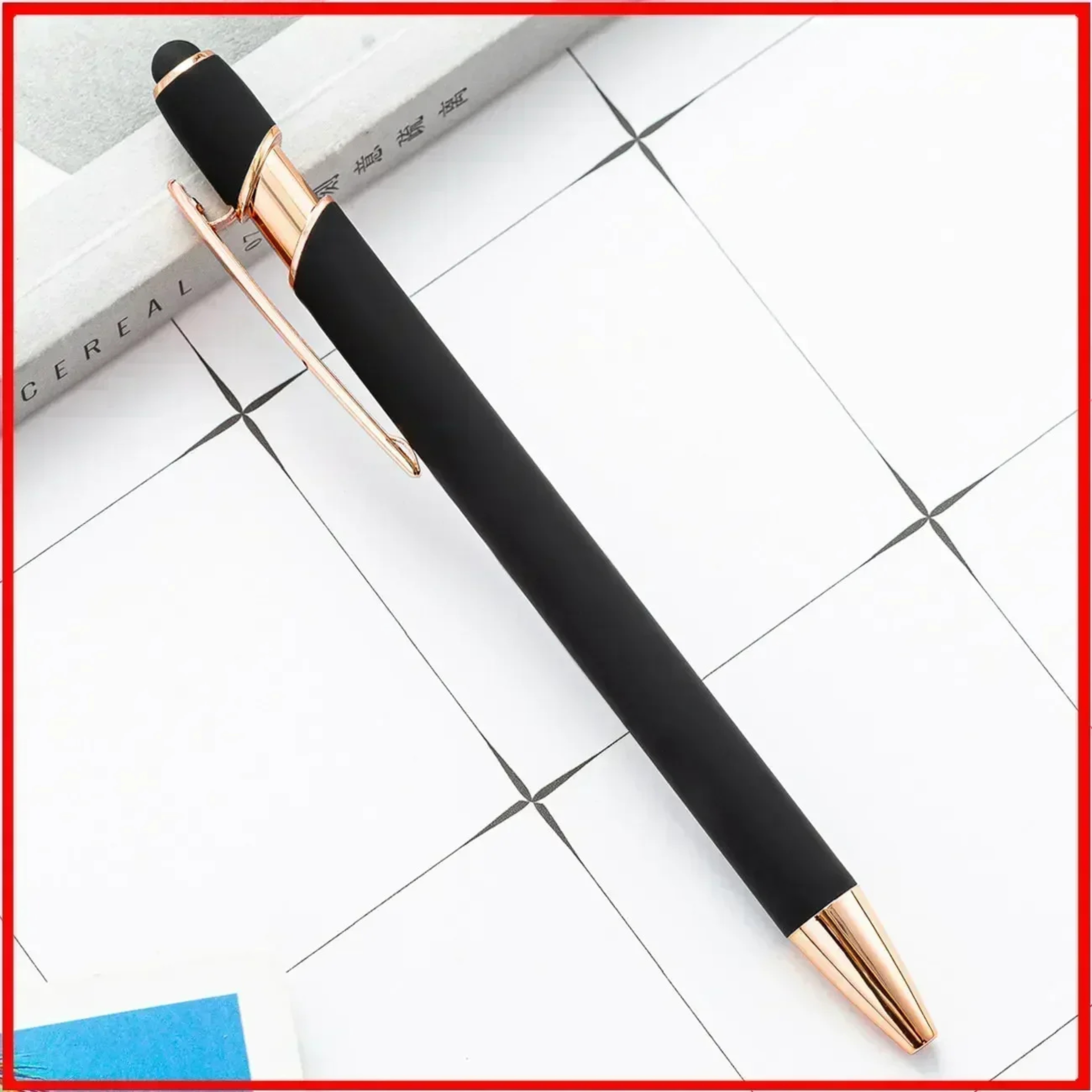 Customized Logo Ballpoint Pen, Personalized Stylus Touch Pen, Engrave Text Metal Pen, Office, School Stationery Supplies – view 1