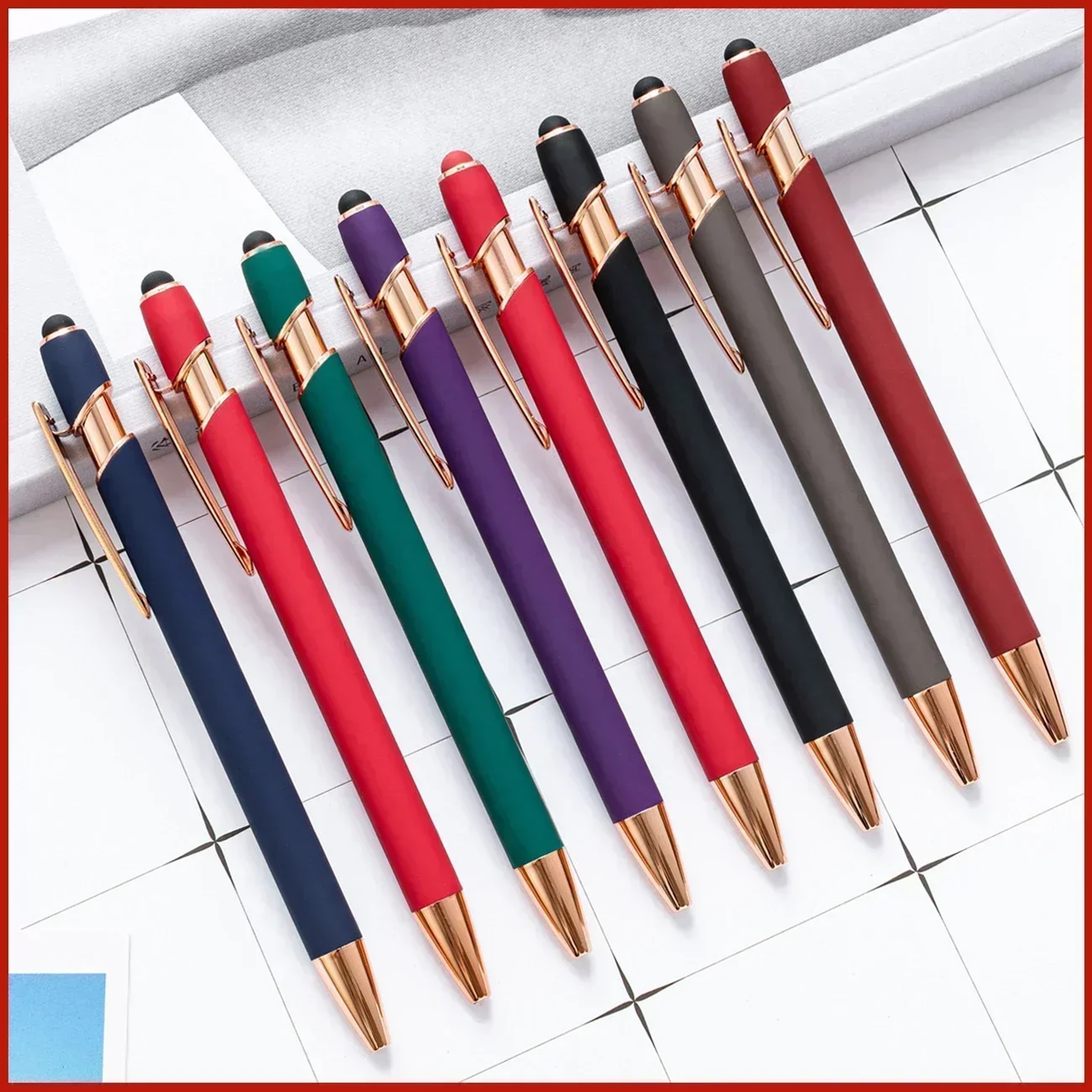 Customized Logo Ballpoint Pen, Personalized Stylus Touch Pen, Engrave Text Metal Pen, Office, School Stationery Supplies – view 5