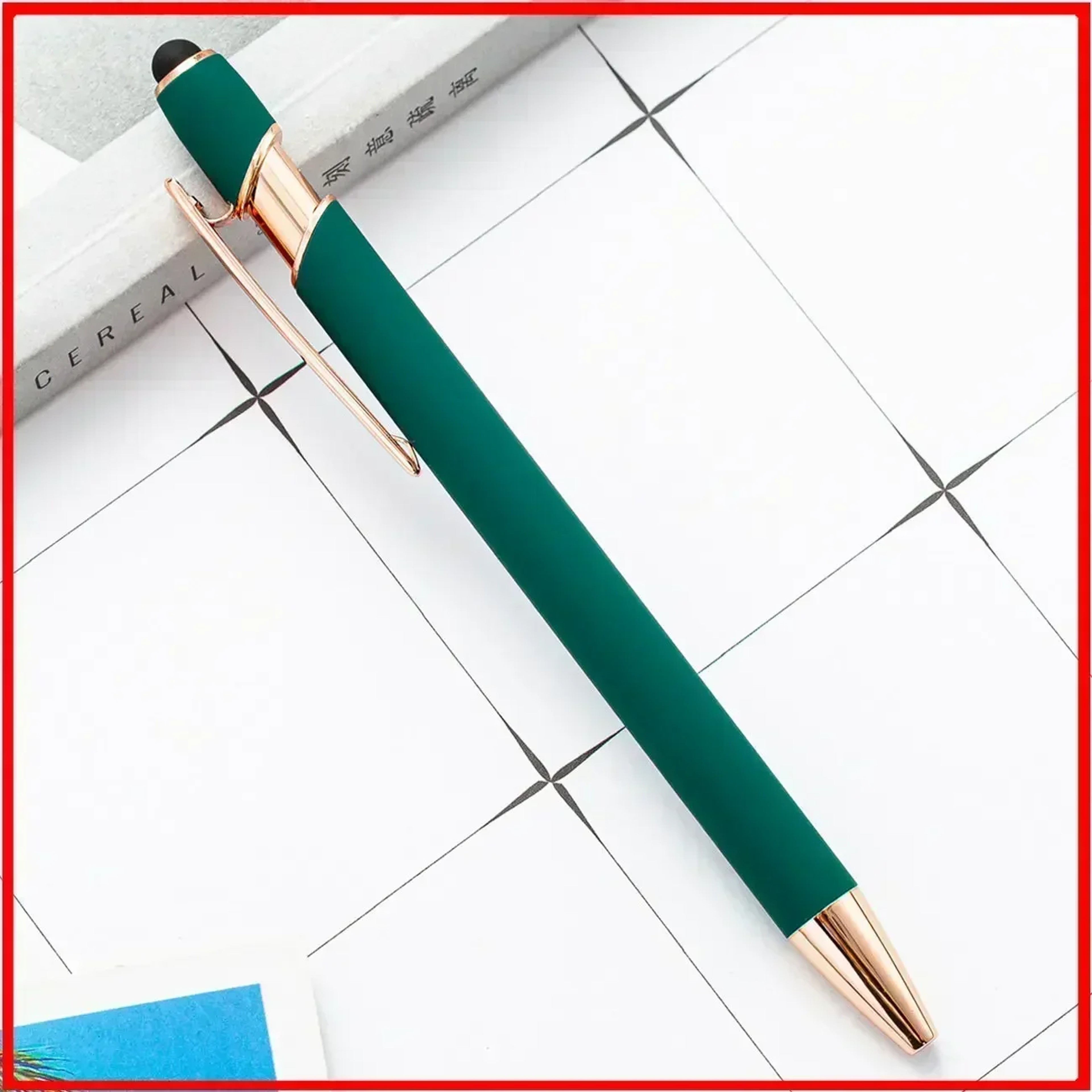 Customized Logo Ballpoint Pen, Personalized Stylus Touch Pen, Engrave Text Metal Pen, Office, School Stationery Supplies – view 12