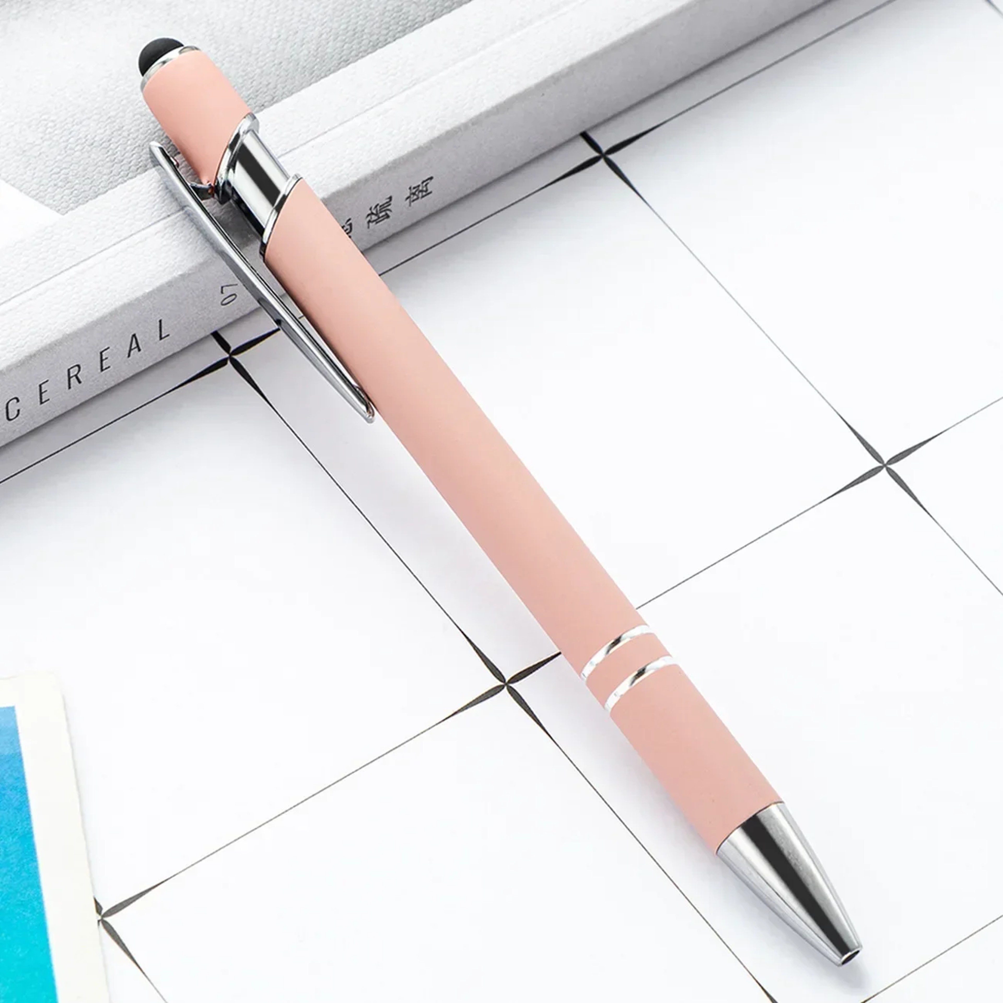 Customized Logo Ballpoint Pen, Personalized Stylus Touch Pen, Engrave Text Metal Pen, Office, School Stationery Supplies – view 14