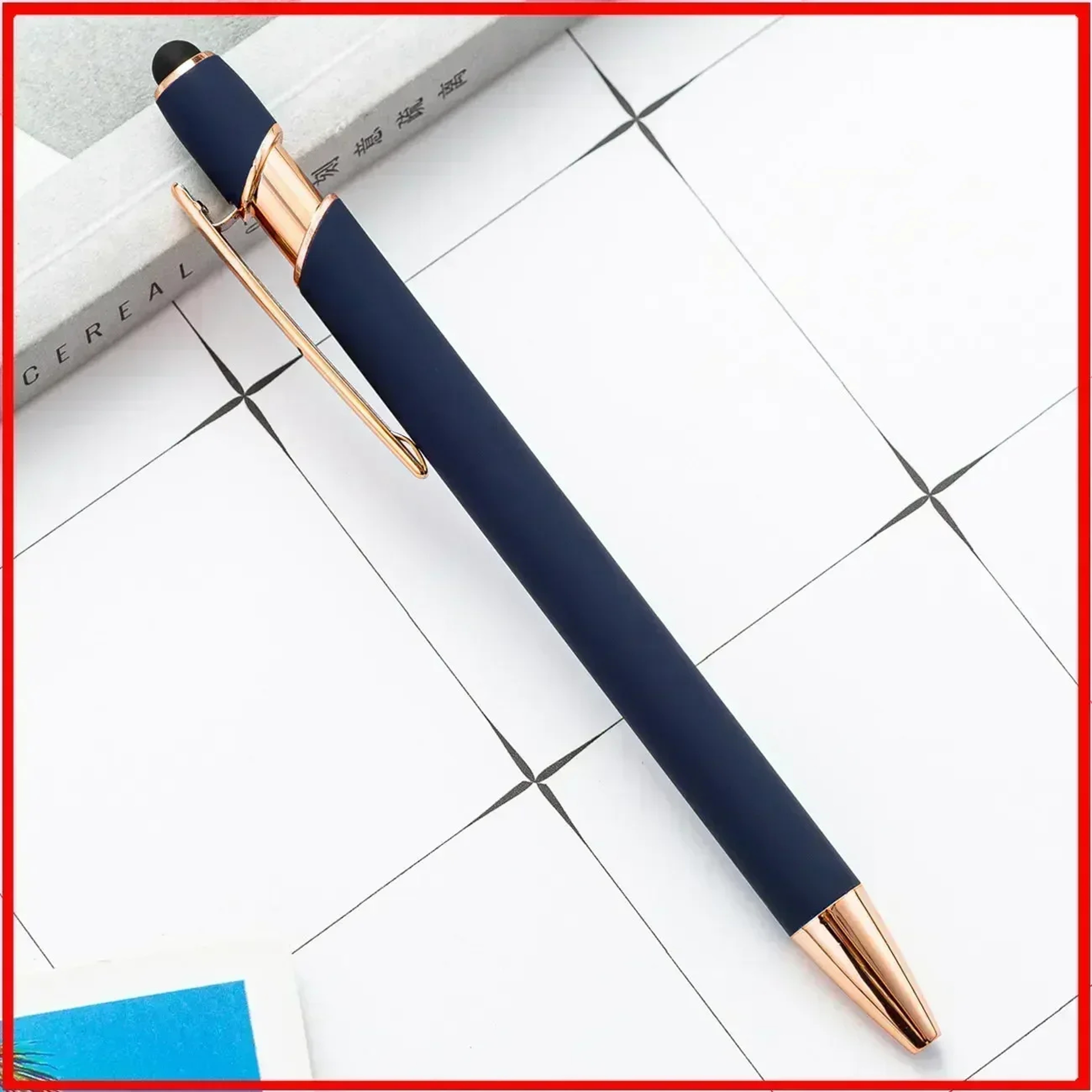 Customized Logo Ballpoint Pen, Personalized Stylus Touch Pen, Engrave Text Metal Pen, Office, School Stationery Supplies – view 26