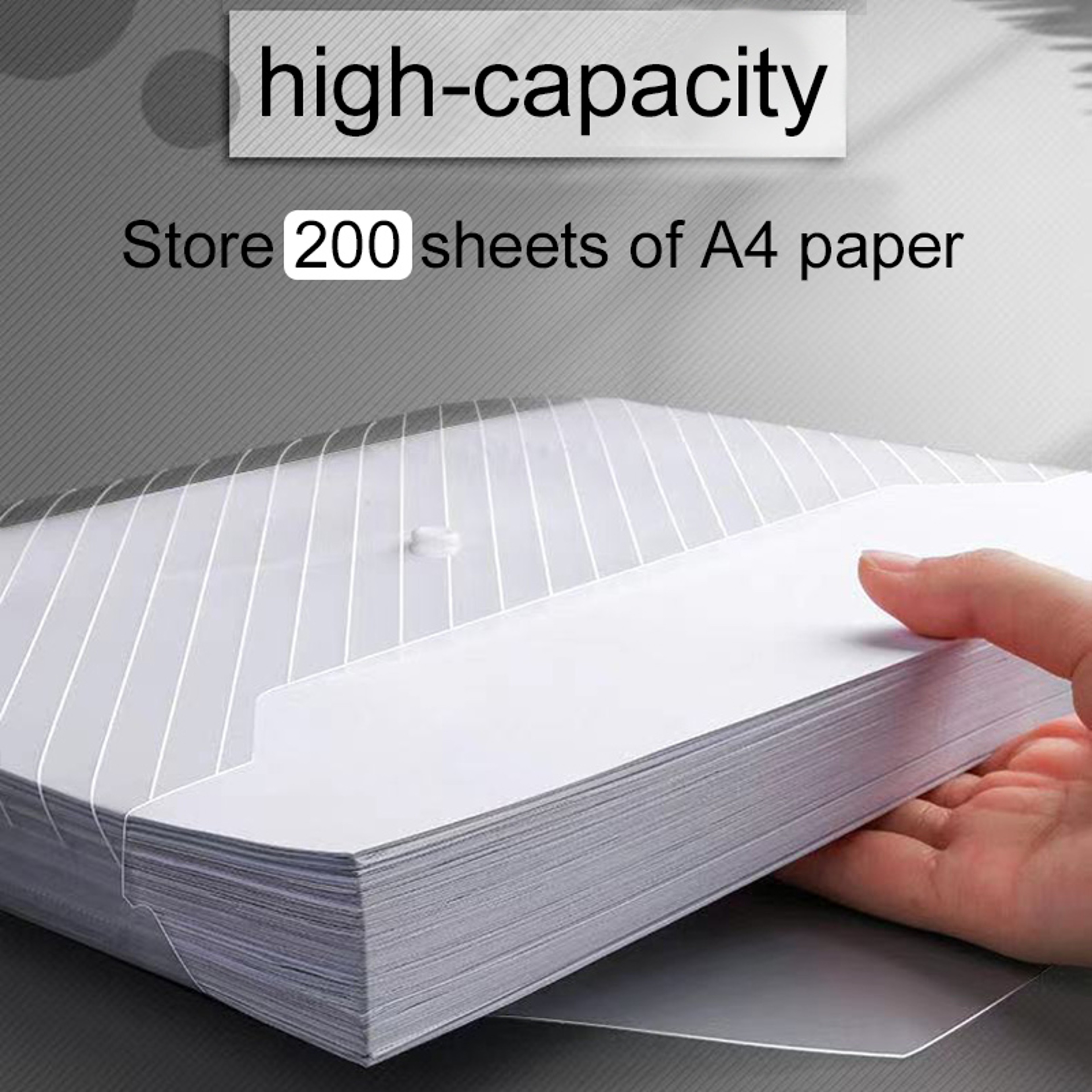 File Bags Transparent Plastic LargeCapacity Waterproof Storage SnapOn Type Test Paper Organizer For 2