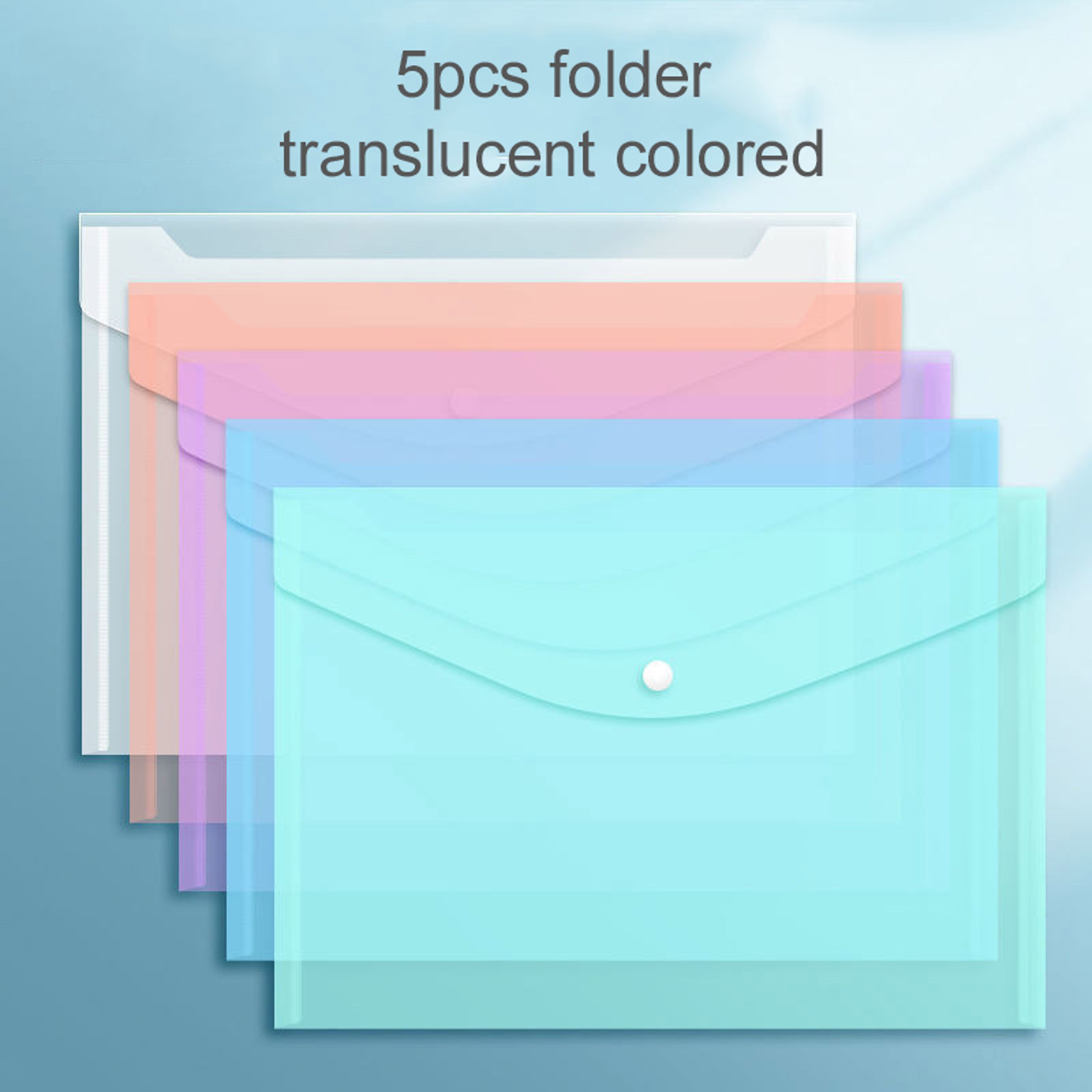 File Bags Transparent Plastic LargeCapacity Waterproof Storage SnapOn Type Test Paper Organizer For 6