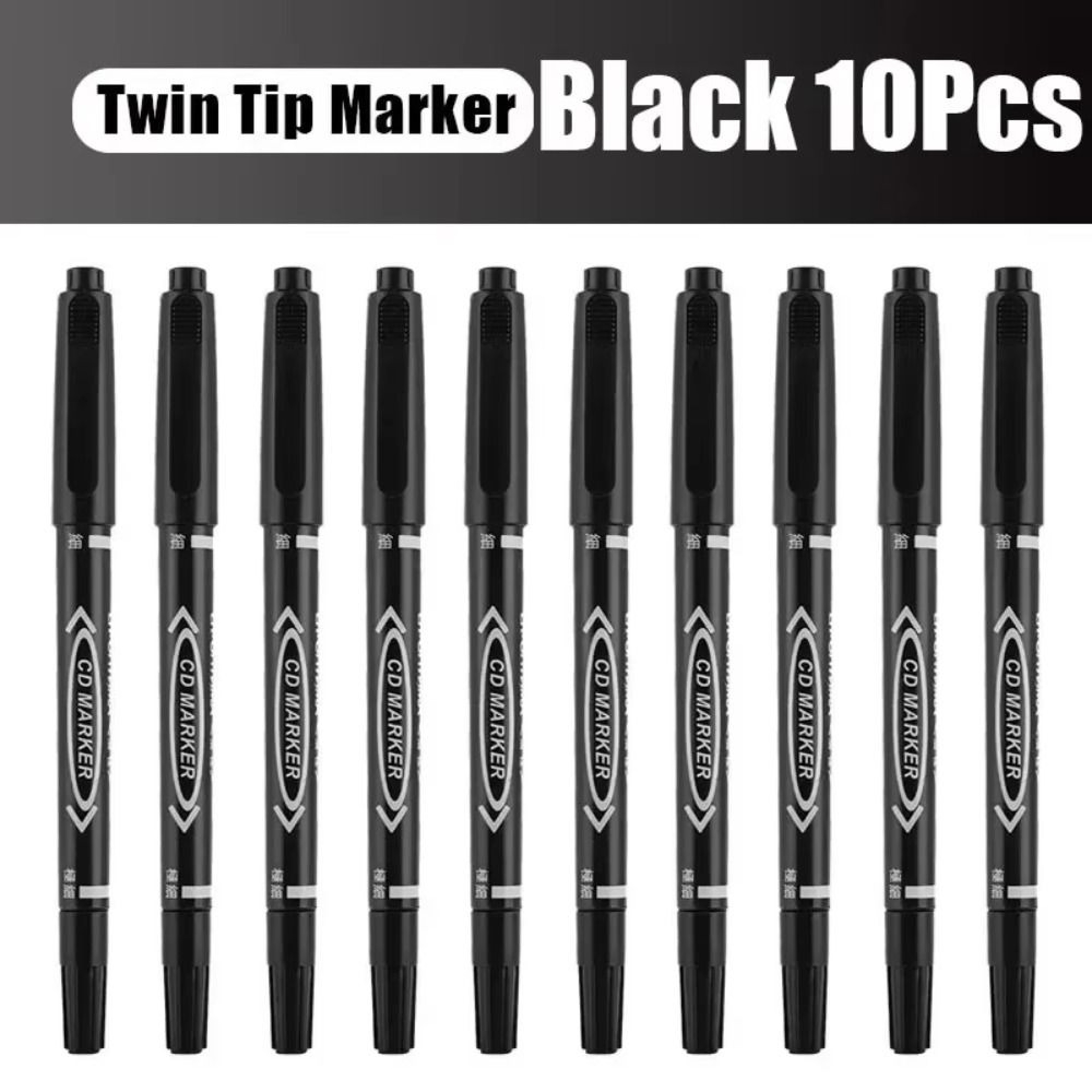 New Oily Waterproof Permanent Marker Pen Black Ink Fine Thick Point Oil Marker Graffiti Drawing Pen 5