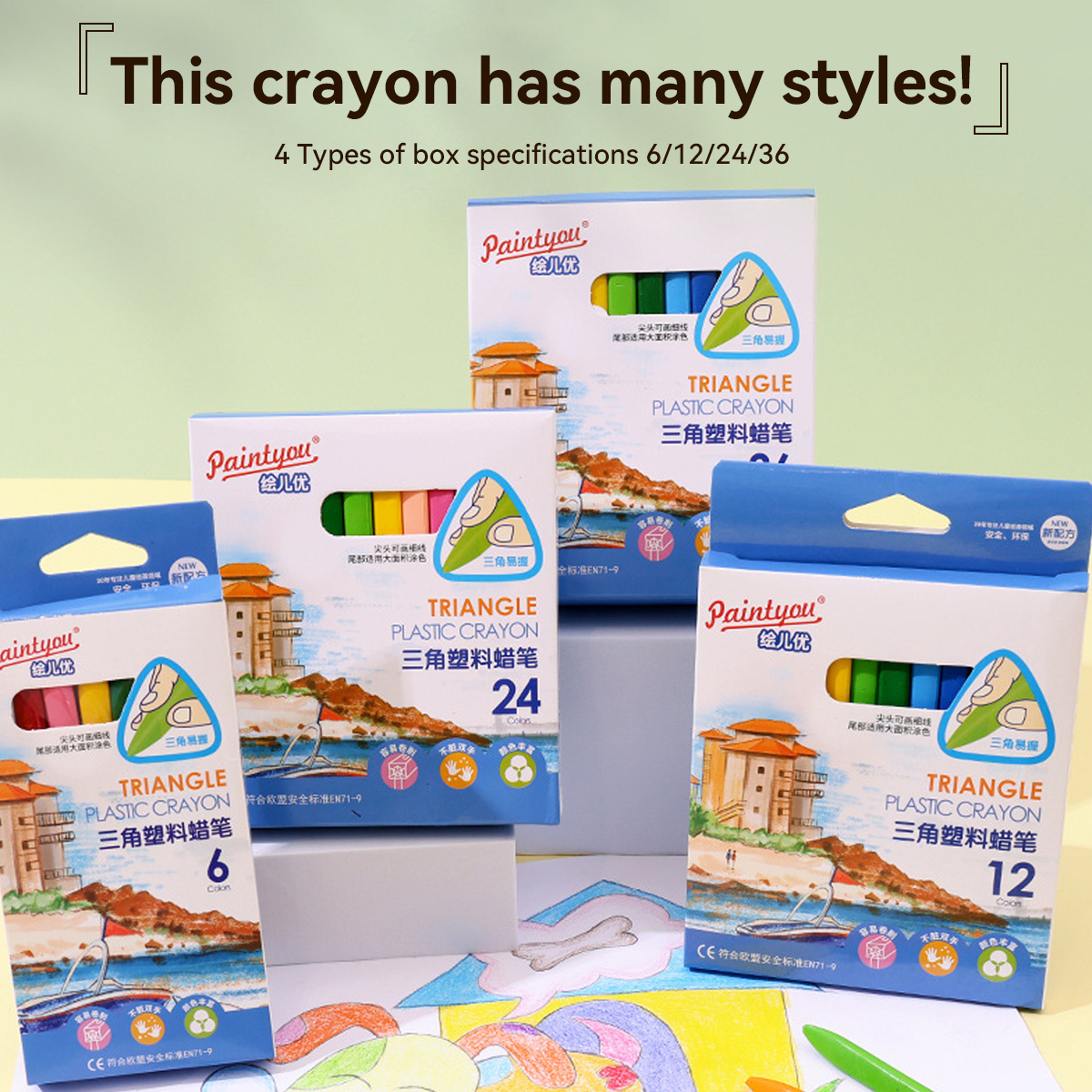 Colors Nondirty Hand Plastic Crayons Washable And Erasable Color Crayons Childrens Painting School  2