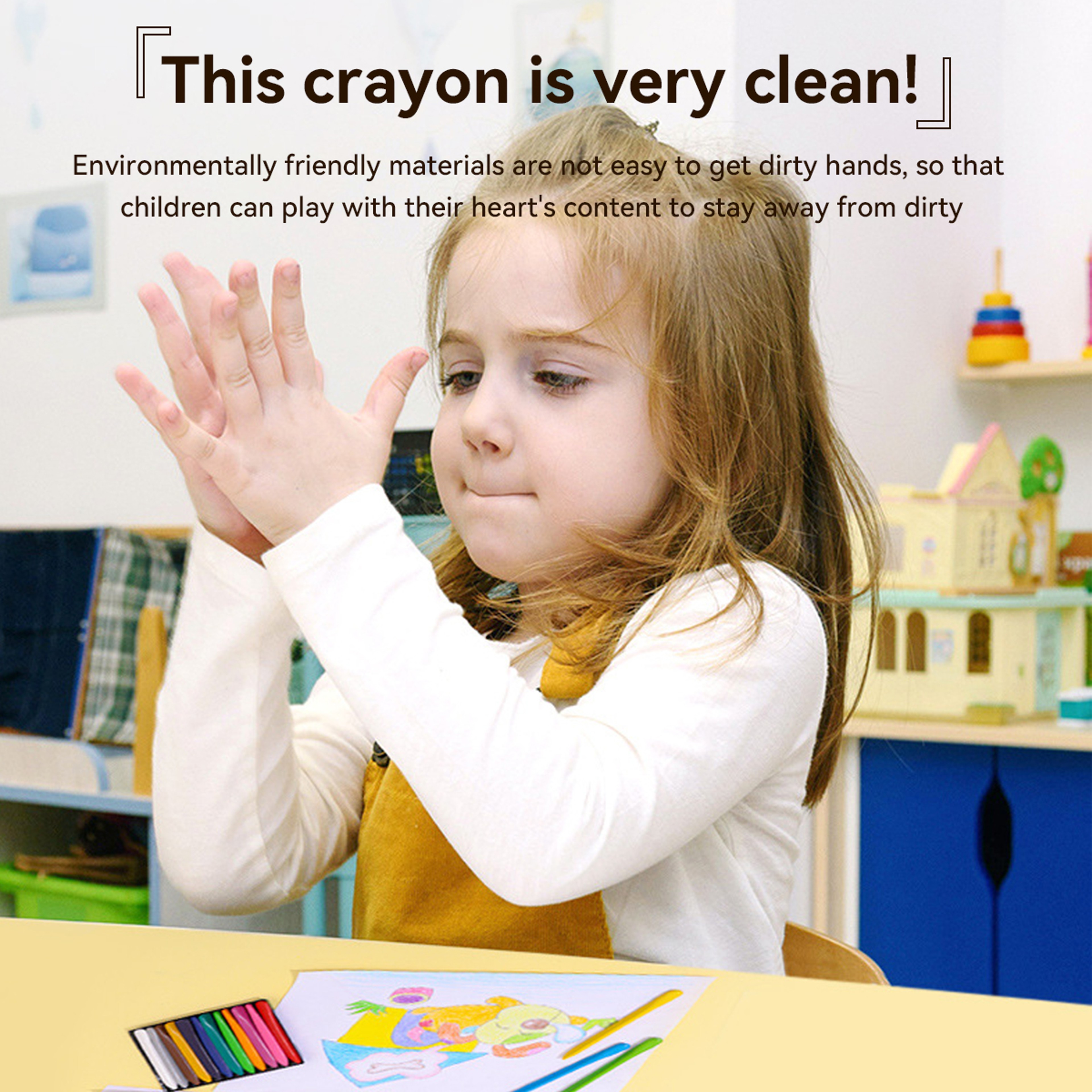 Colors Nondirty Hand Plastic Crayons Washable And Erasable Color Crayons Childrens Painting School  4