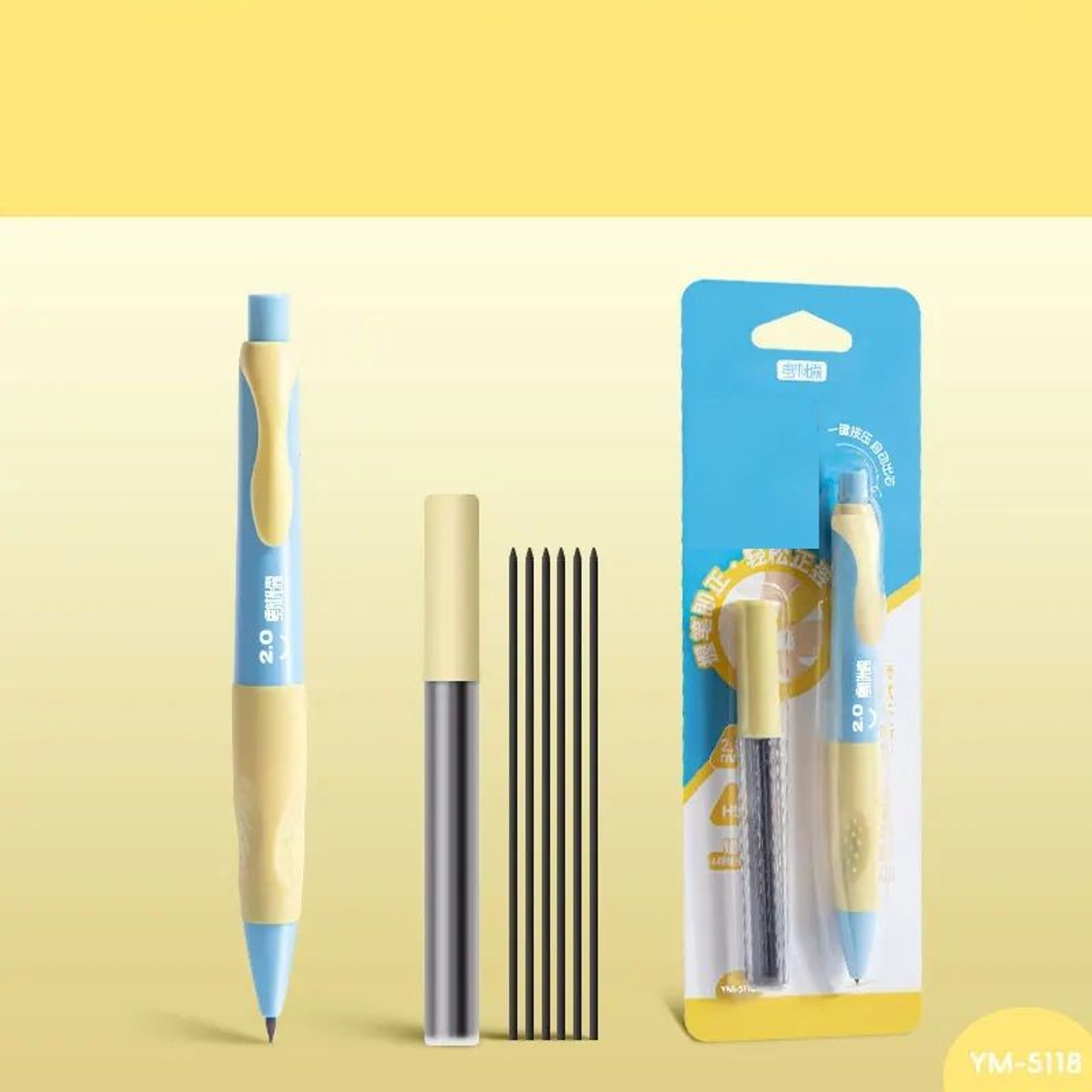 Macaron Propelling Pencil Set Correct Posture Of Holding Pen Mechanical HB Pencil For School And Of