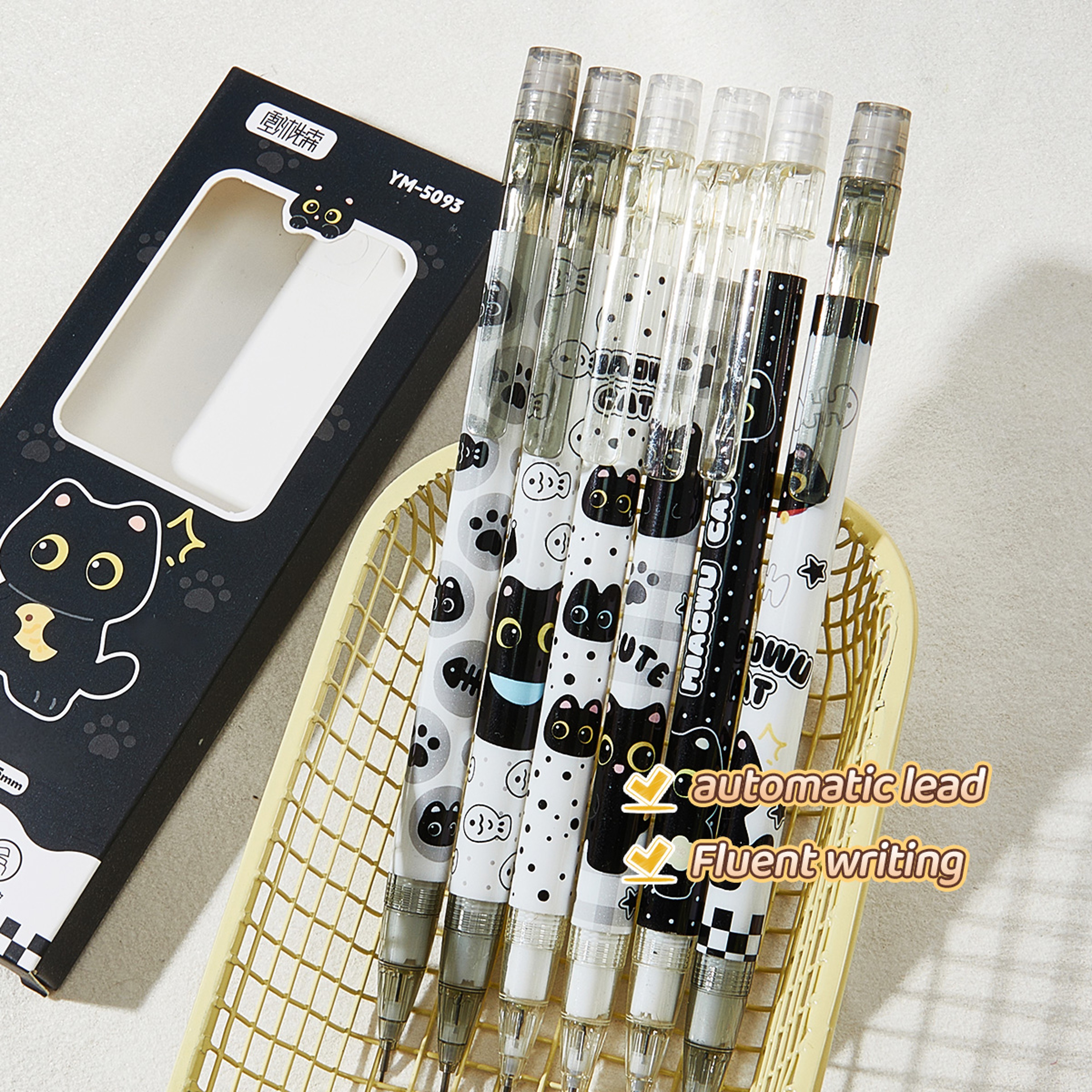Mechanical Pencils for Writing, Drawing, Cute Cat Design, Ideal for Office School Use, Multicolor Pen – view 5