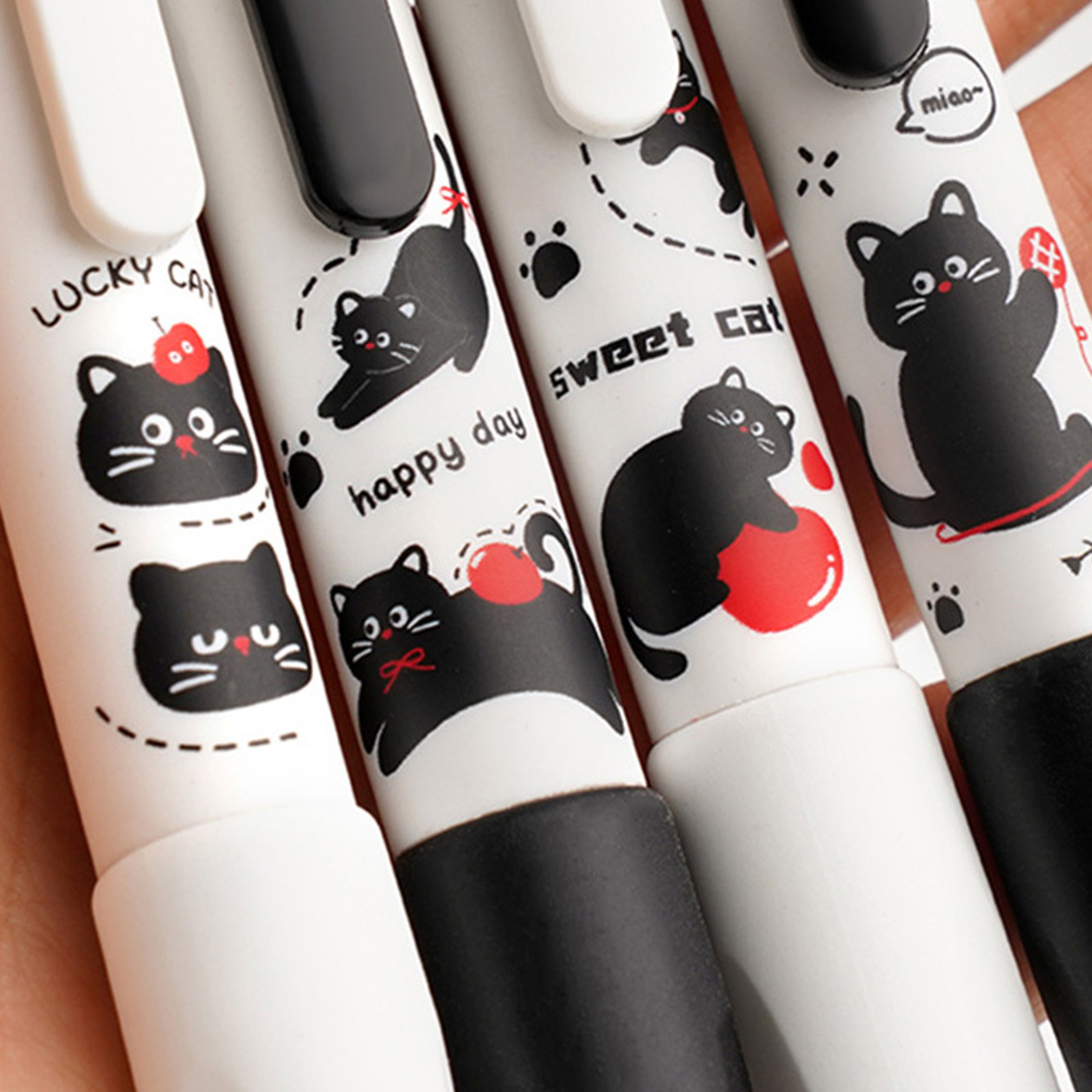 Erasable Gel Pens Set Fine Point Blue Ink QuickDrying Smooth Cute Cat For Office School Journaling 1