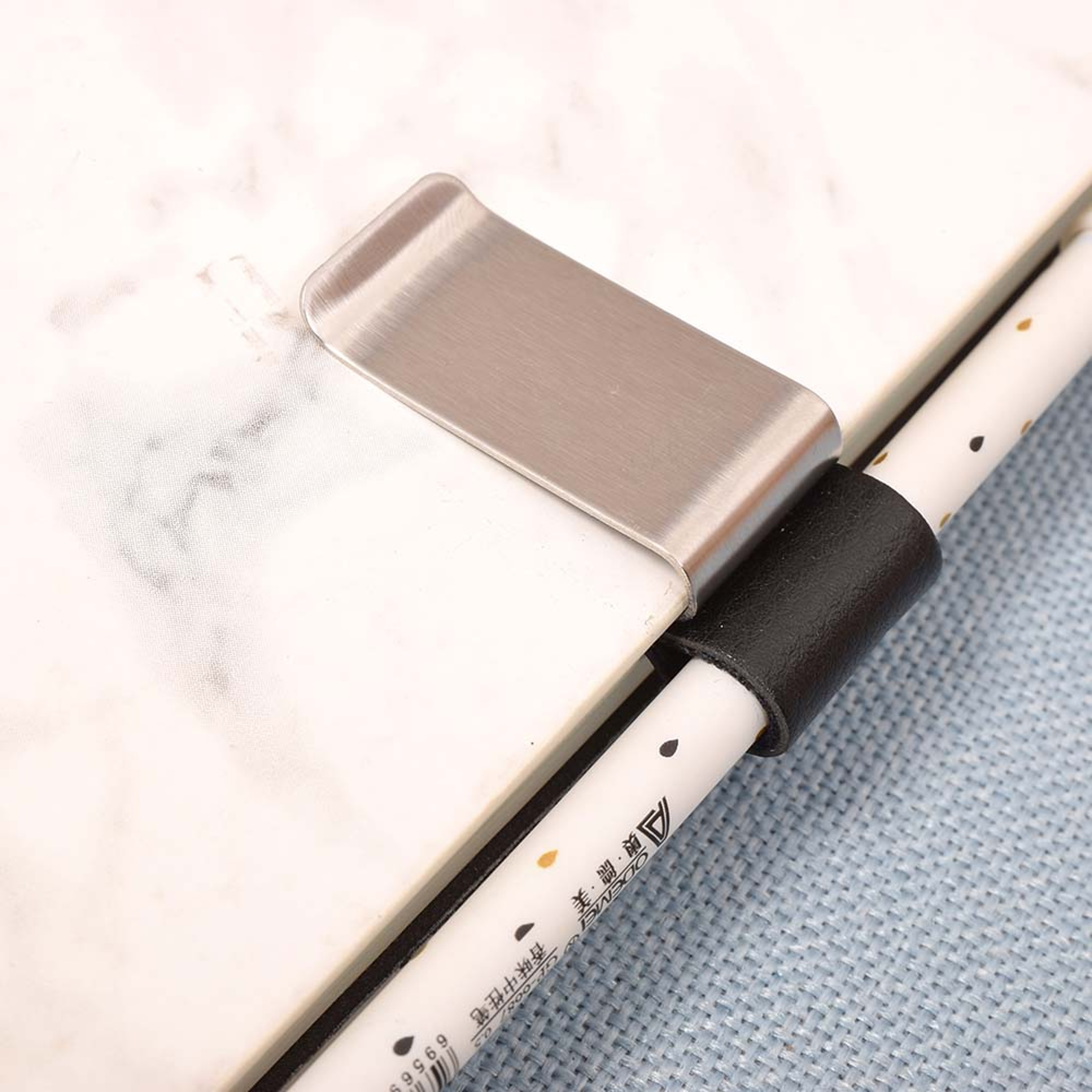 Pen Loop For Notebook, Retro Leather Journal, Pencil Holder Bookmark With Metal Clip, Leather Pen Holder For Journals – view 5