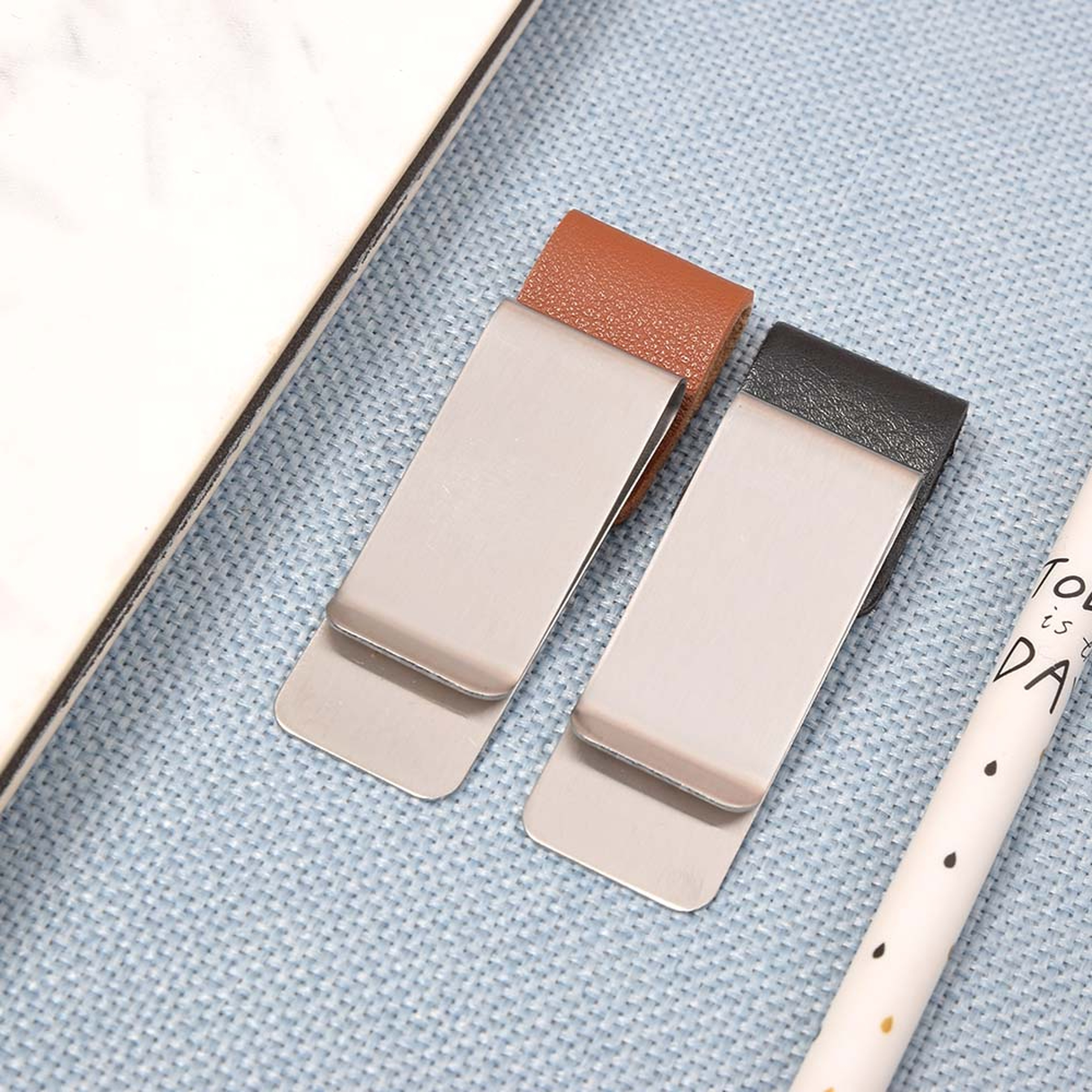Pen Loop For Notebook, Retro Leather Journal, Pencil Holder Bookmark With Metal Clip, Leather Pen Holder For Journals – view 6