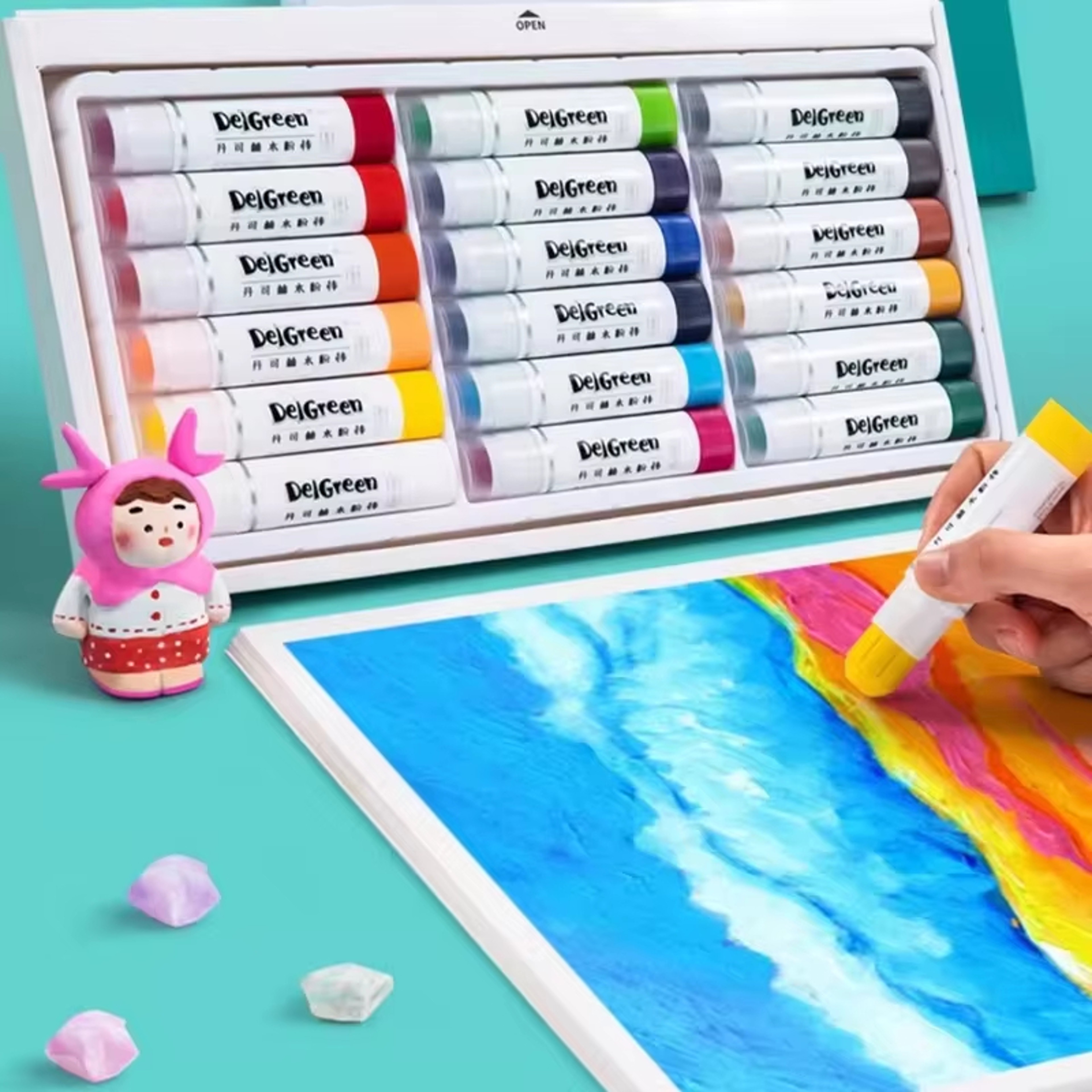 Color Soft Solid Paint Sticks Drawing Graffiti Art Crayons Washable NonToxic For Kids Students Arti 5