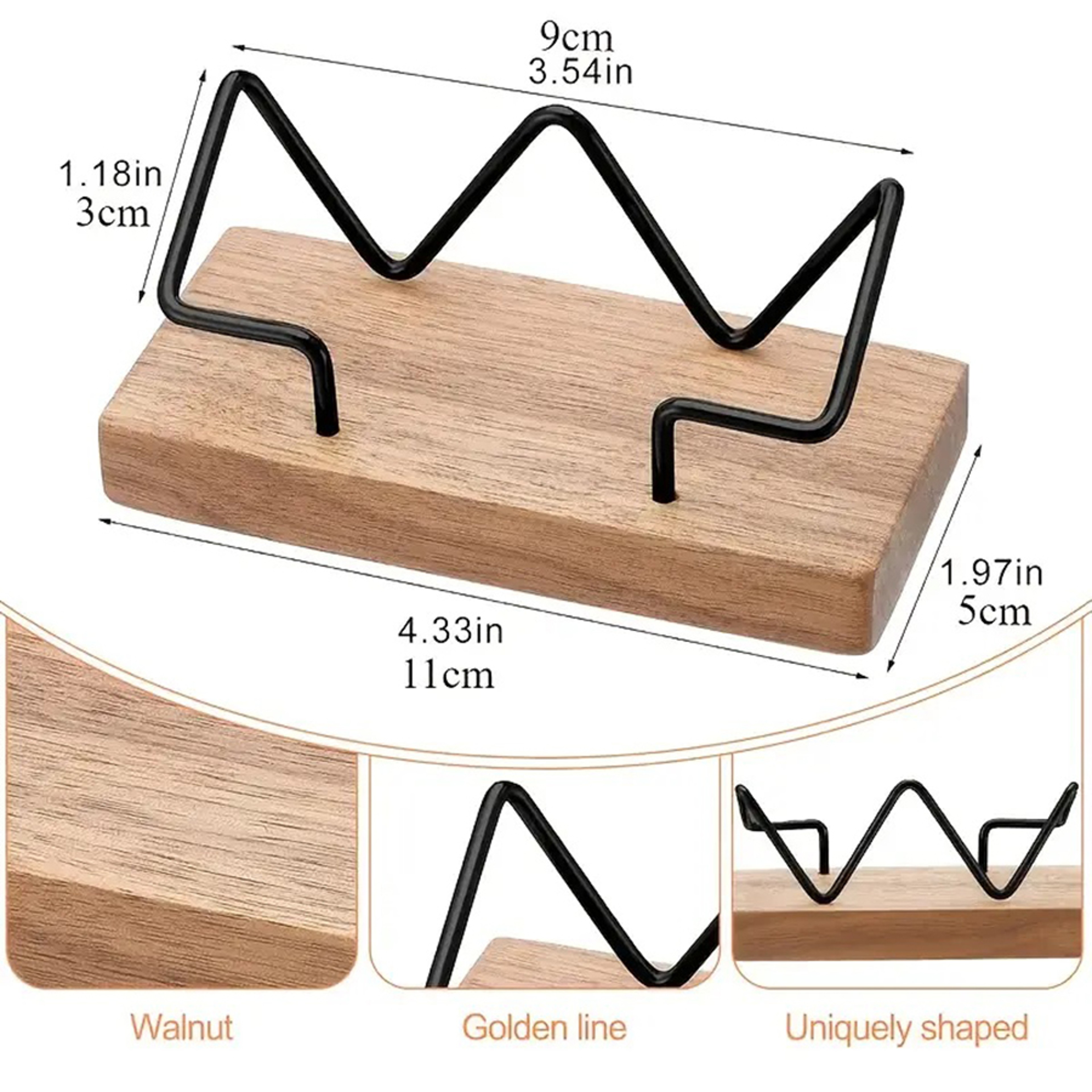 Premium Business Card Holder, Desk Organizer for Multiple Cards, Durable Construction, Recycled Wood Metal Desktop – view 5