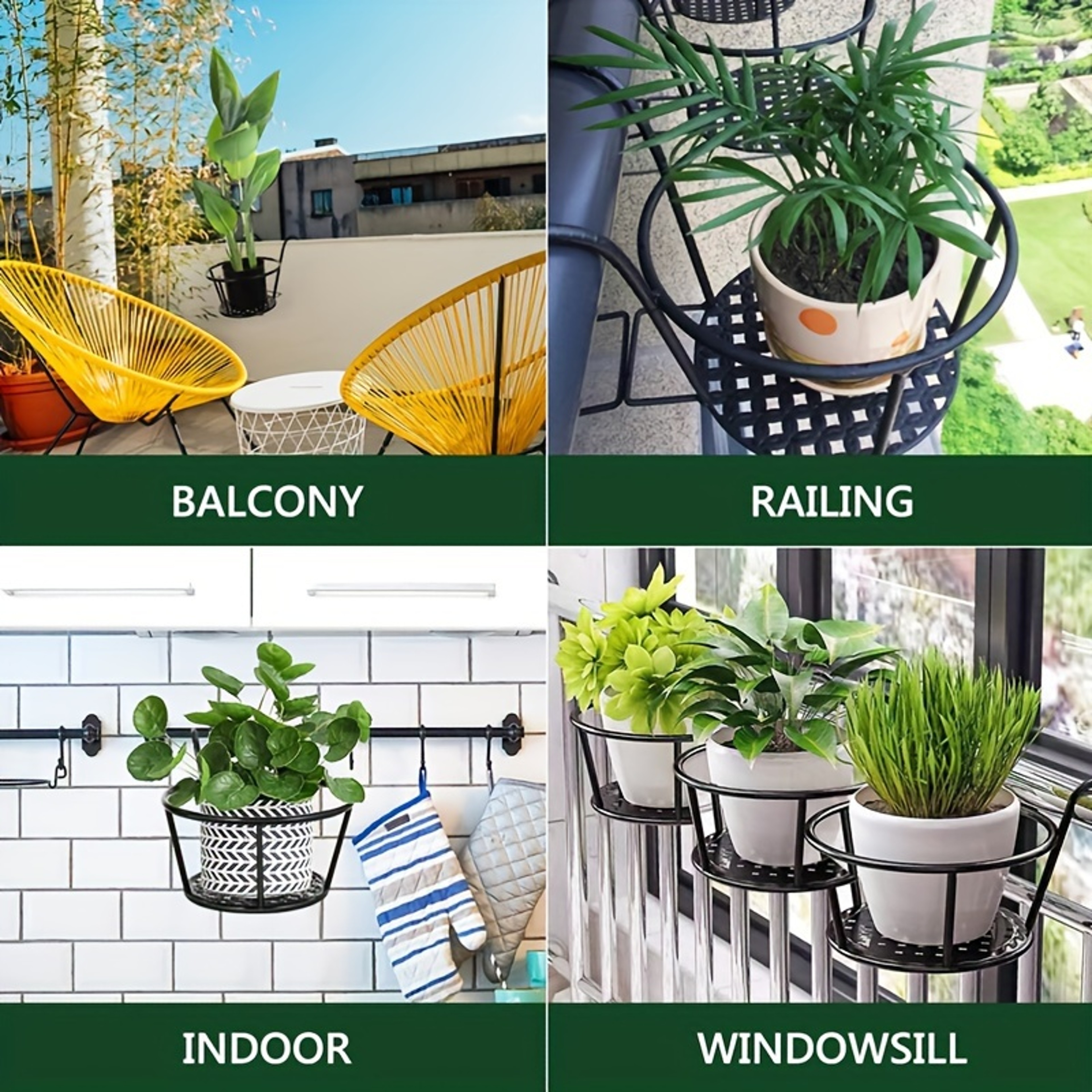 One Pack Of Iron Art Hanging Flower Pots Metal Plant Basket With Detachable Hanging Hooks For Balco 5