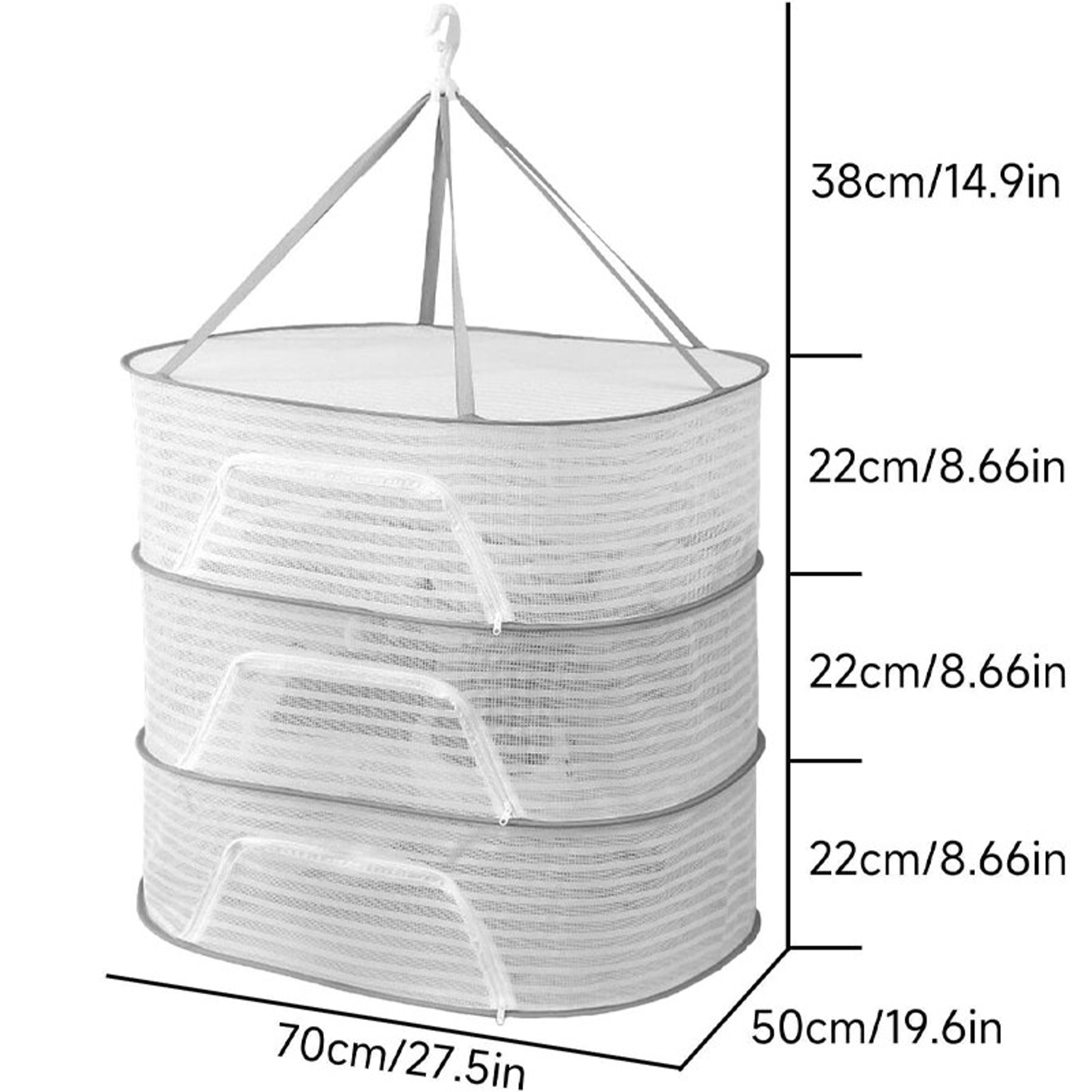 Portable Mesh Clothes Hanging Dryer Folded Herb Rack For Buds Fruits Hydroponics Flowers Vegetables 5