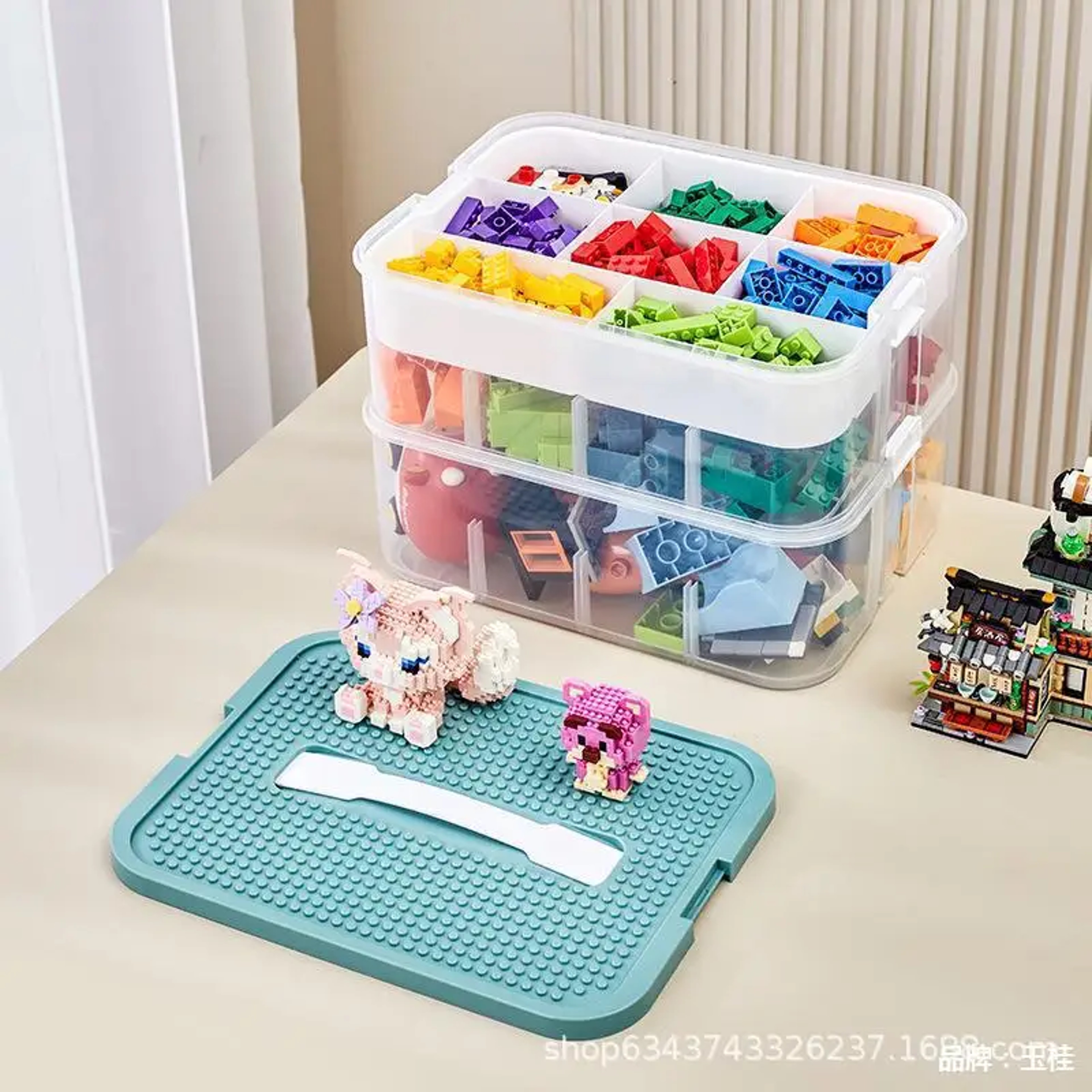 Plastic Lego Storage Box For Kids Jigsaw Puzzle Organizer Building Block Container Kidroom Toy Sort 1