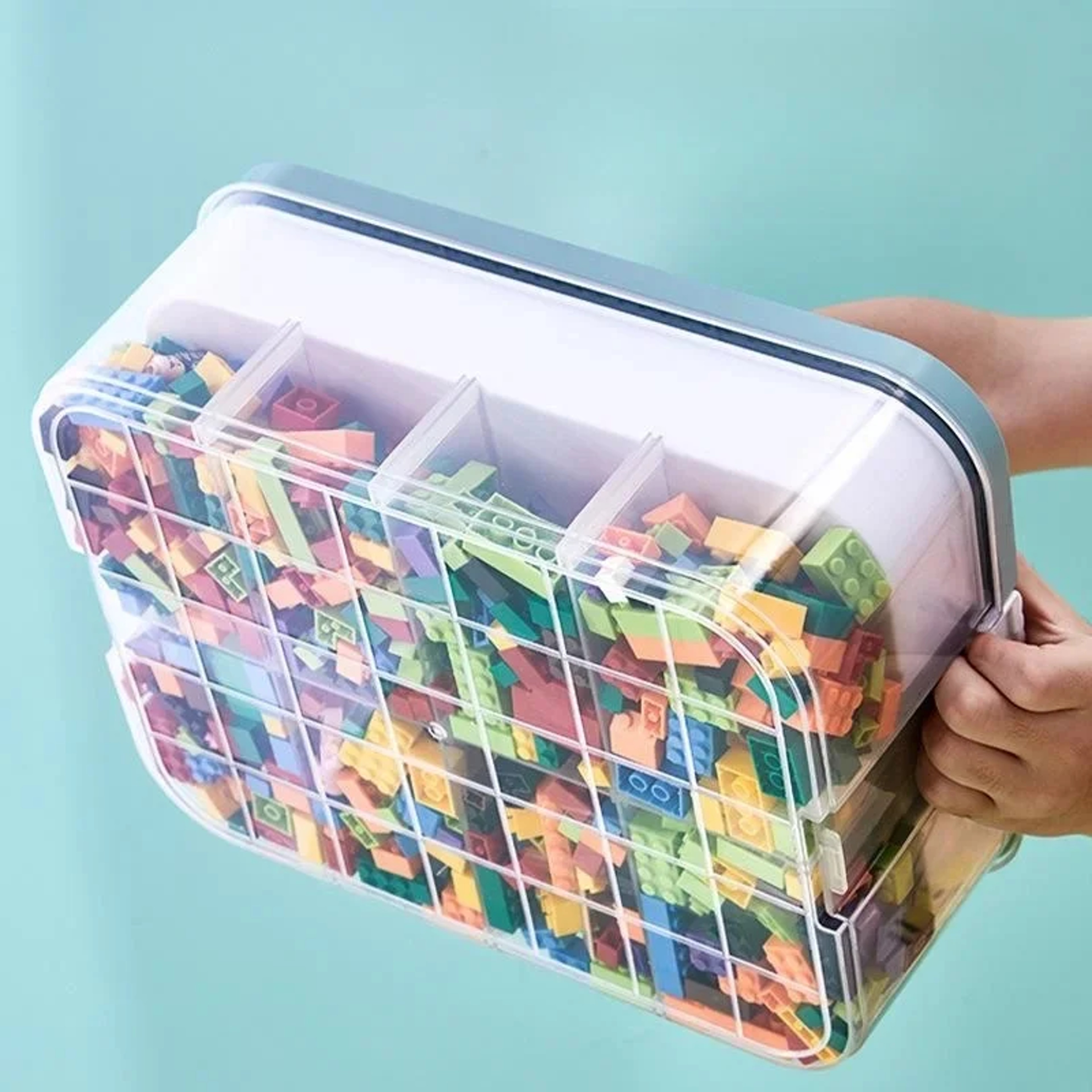Plastic Lego Storage Box For Kids Jigsaw Puzzle Organizer Building Block Container Kidroom Toy Sort 4