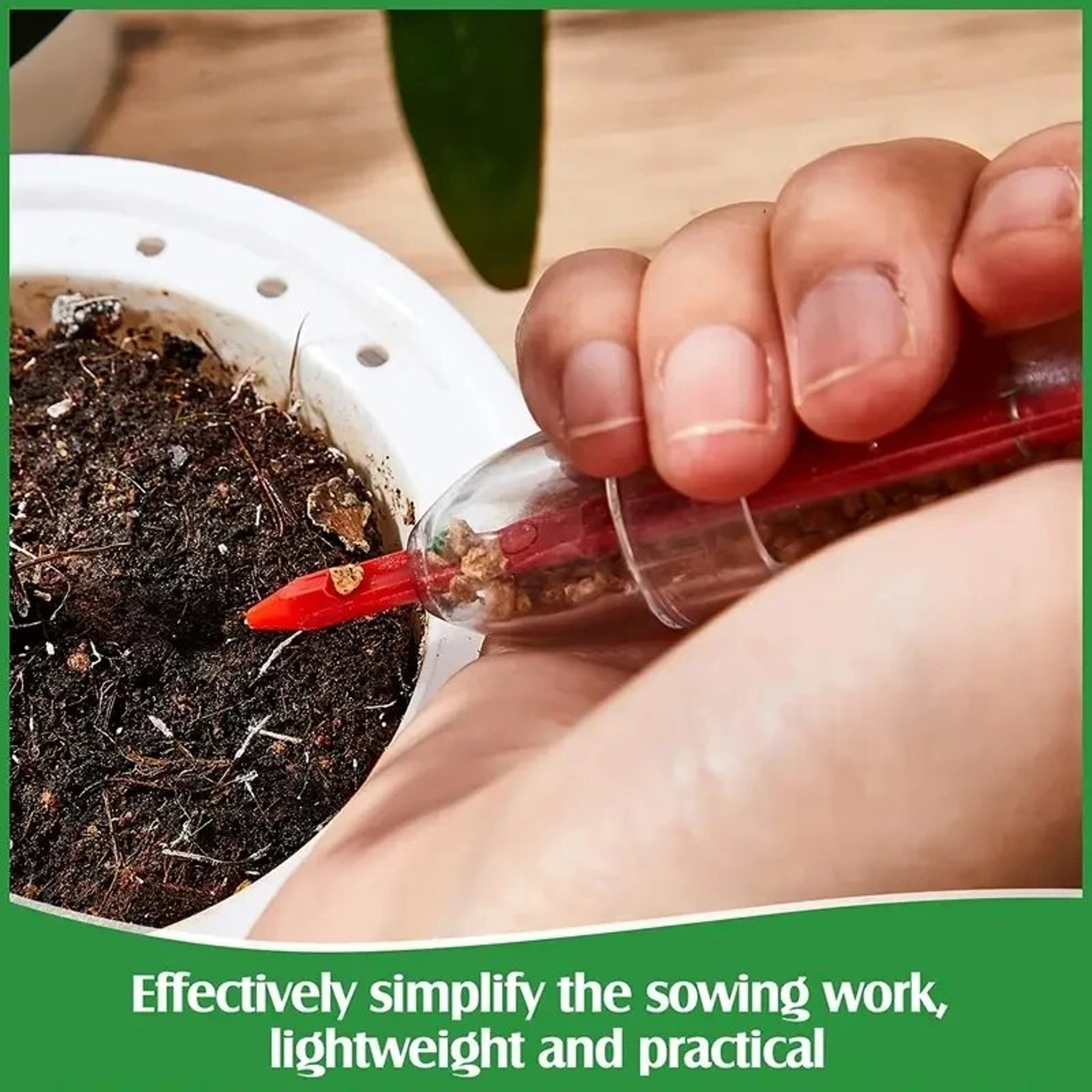 Garden Seeds Dispenser Mini Handheld Seeder Flower Grass Syringe Sowing Supplies For Garden Seeds E 2