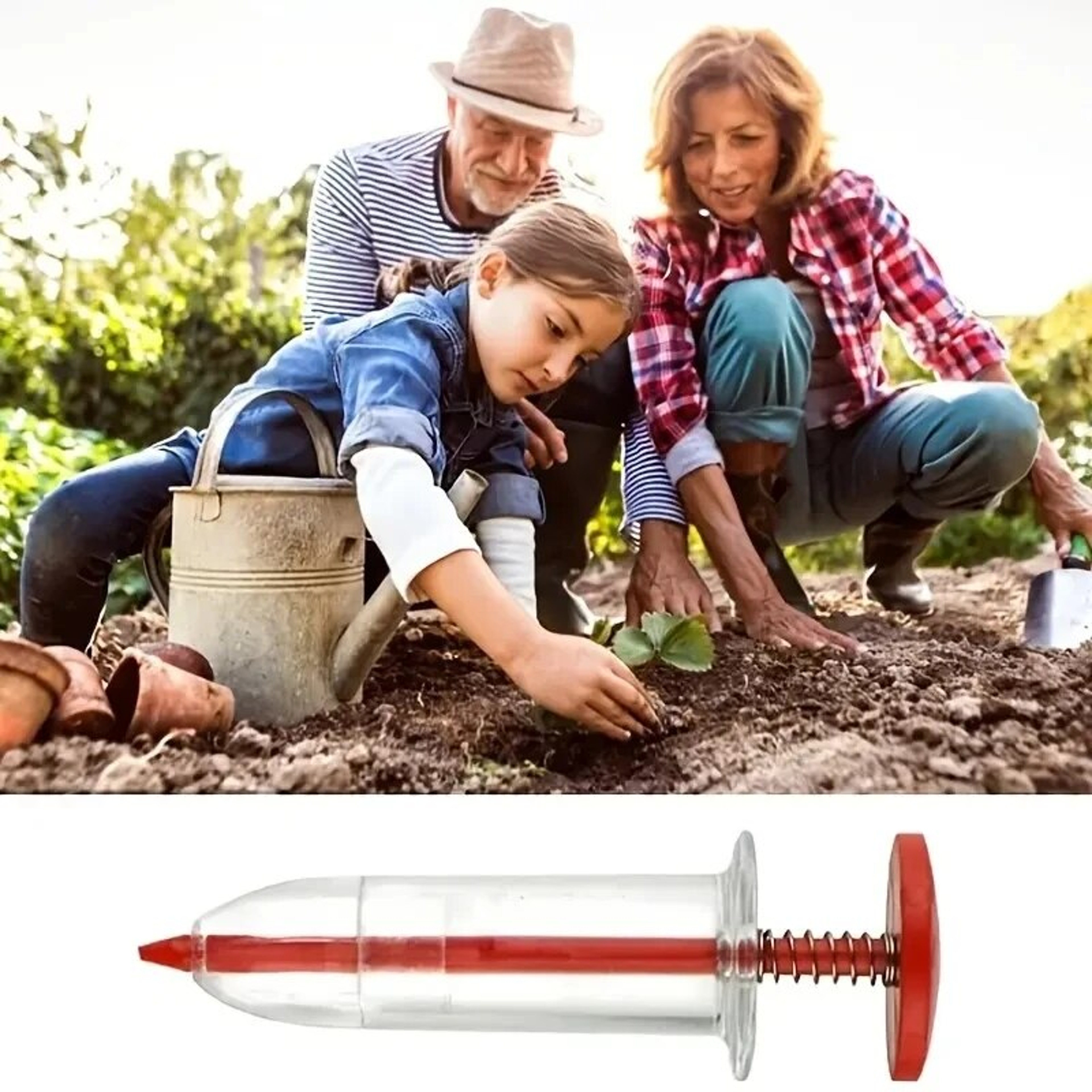 Garden Seeds Dispenser Mini Handheld Seeder Flower Grass Syringe Sowing Supplies For Garden Seeds E 4