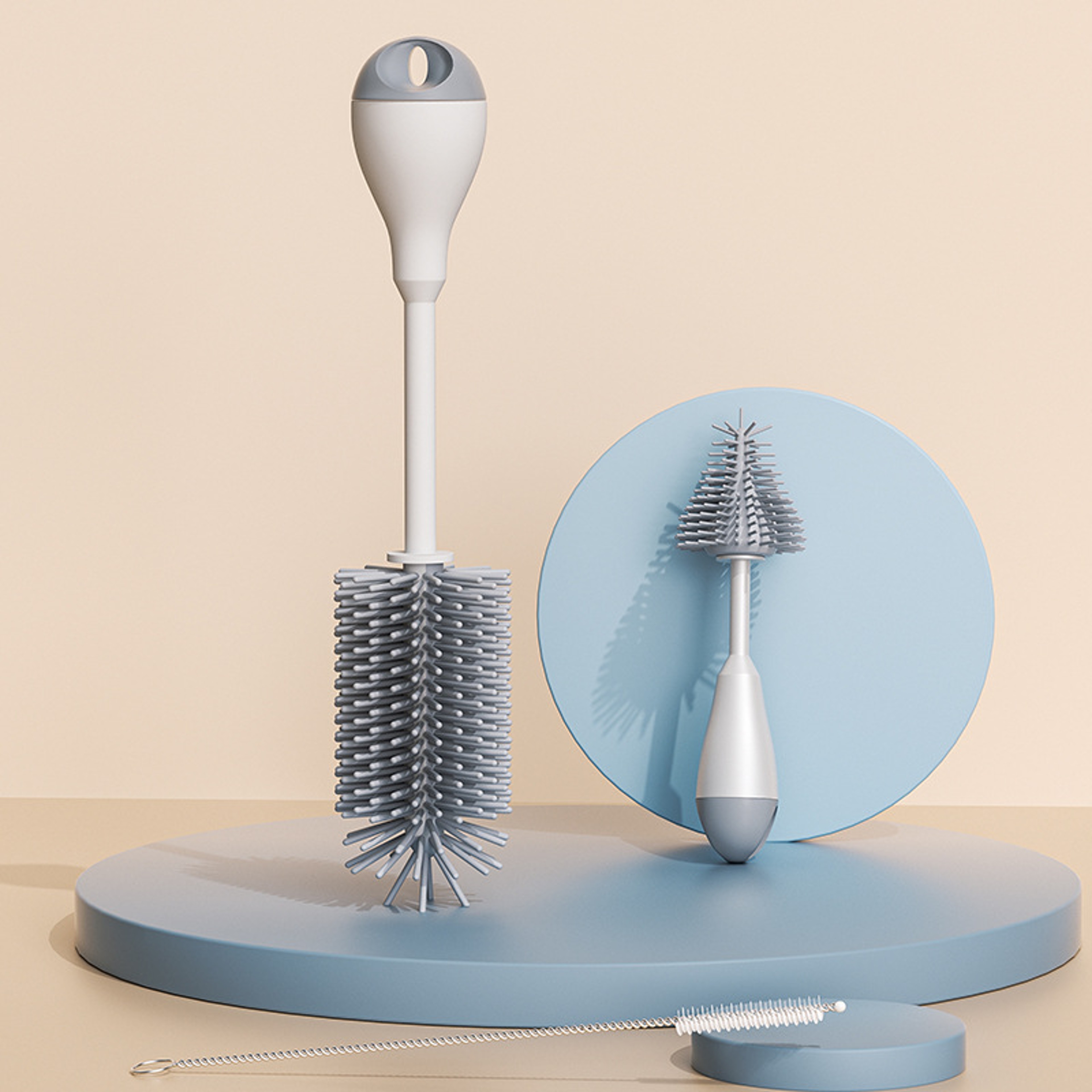 Rotation Silicone Baby Bottle Brush, Pacifier, Water Cup, Container Straw Cleaner Set – view 7