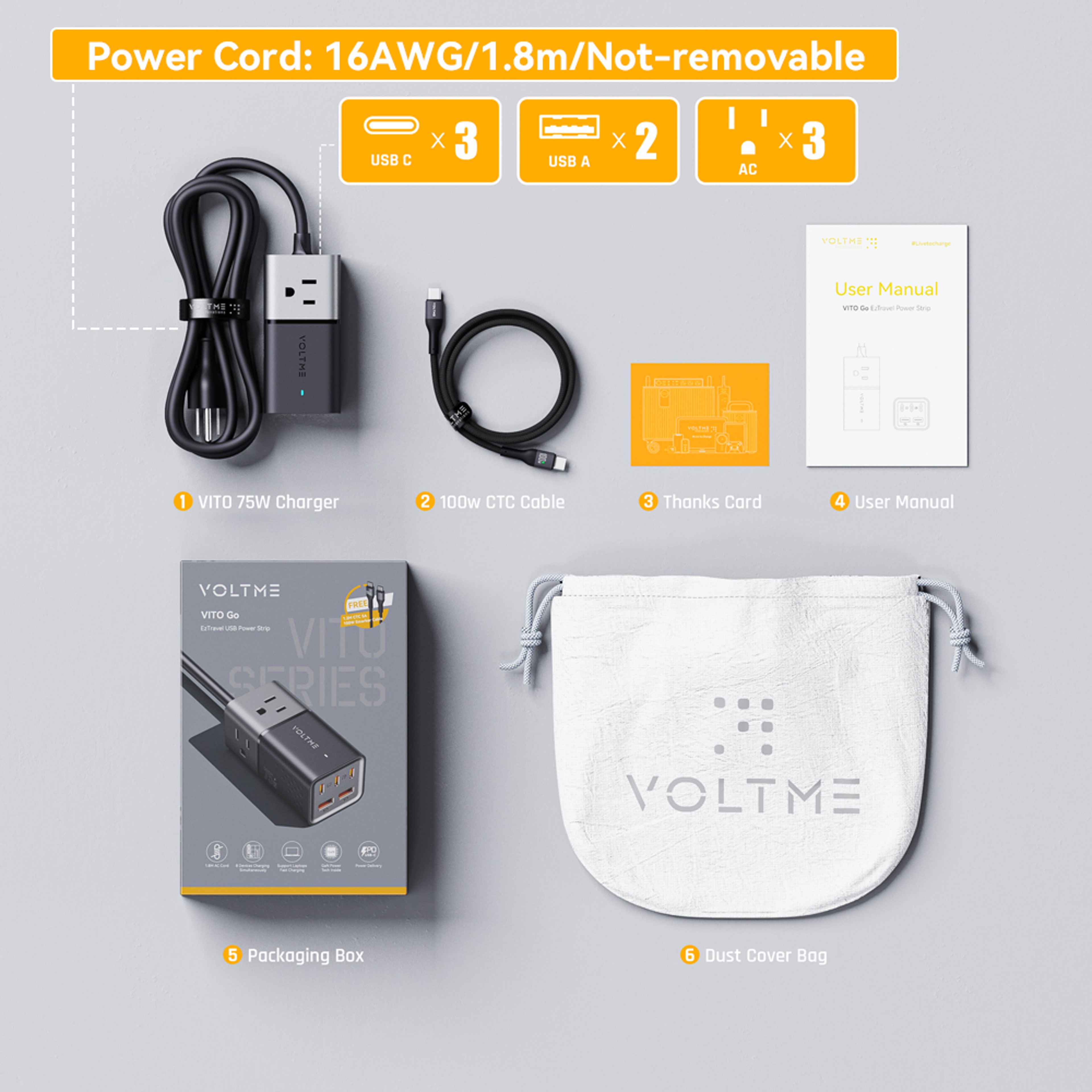 VOLTME Charging Station, USB C Charger, Portable Power Strip, Super Fast Charging for iPhone, GaN Desktop Charger – view 10