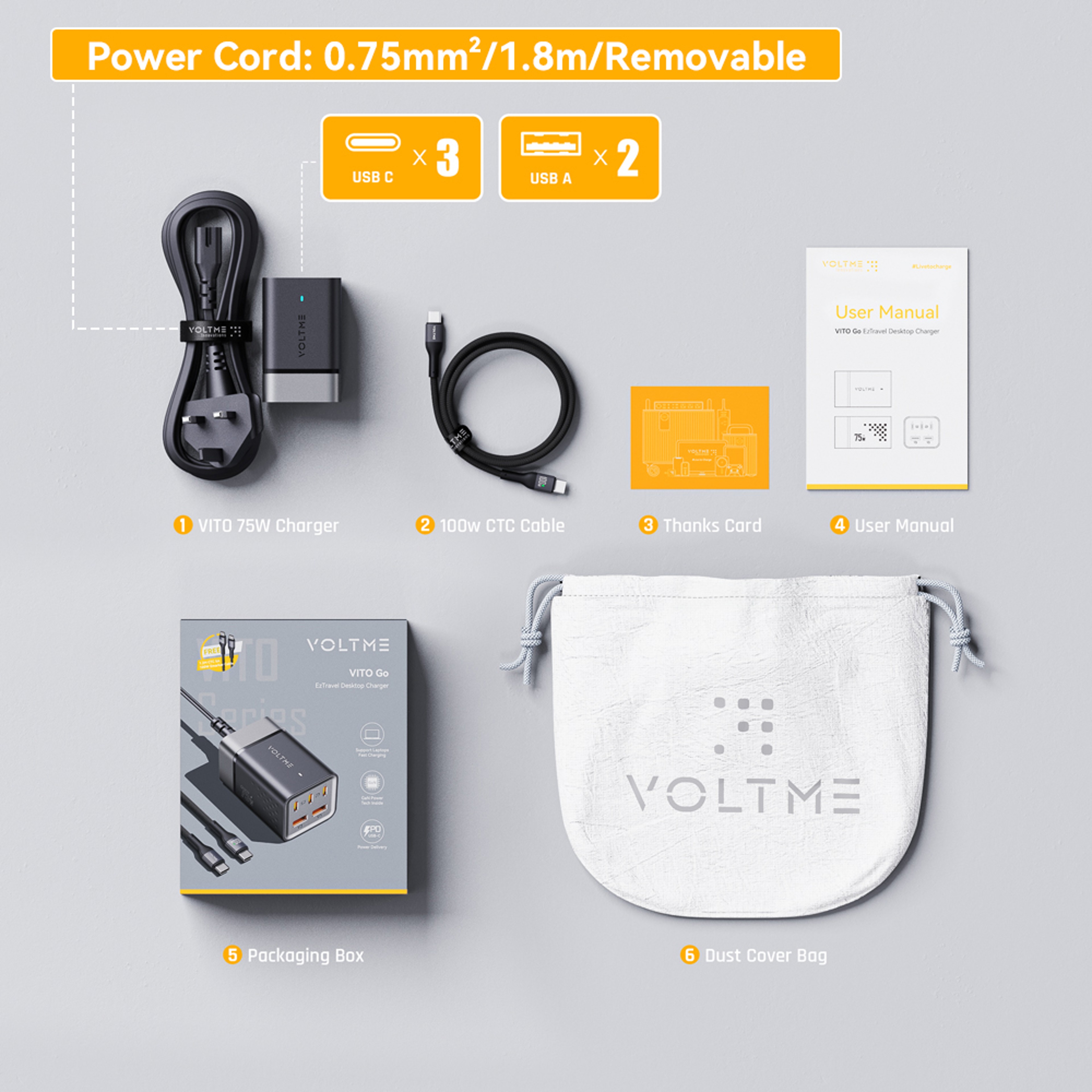 VOLTME Charging Station, USB C Charger, Portable Power Strip, Super Fast Charging for iPhone, GaN Desktop Charger – view 11