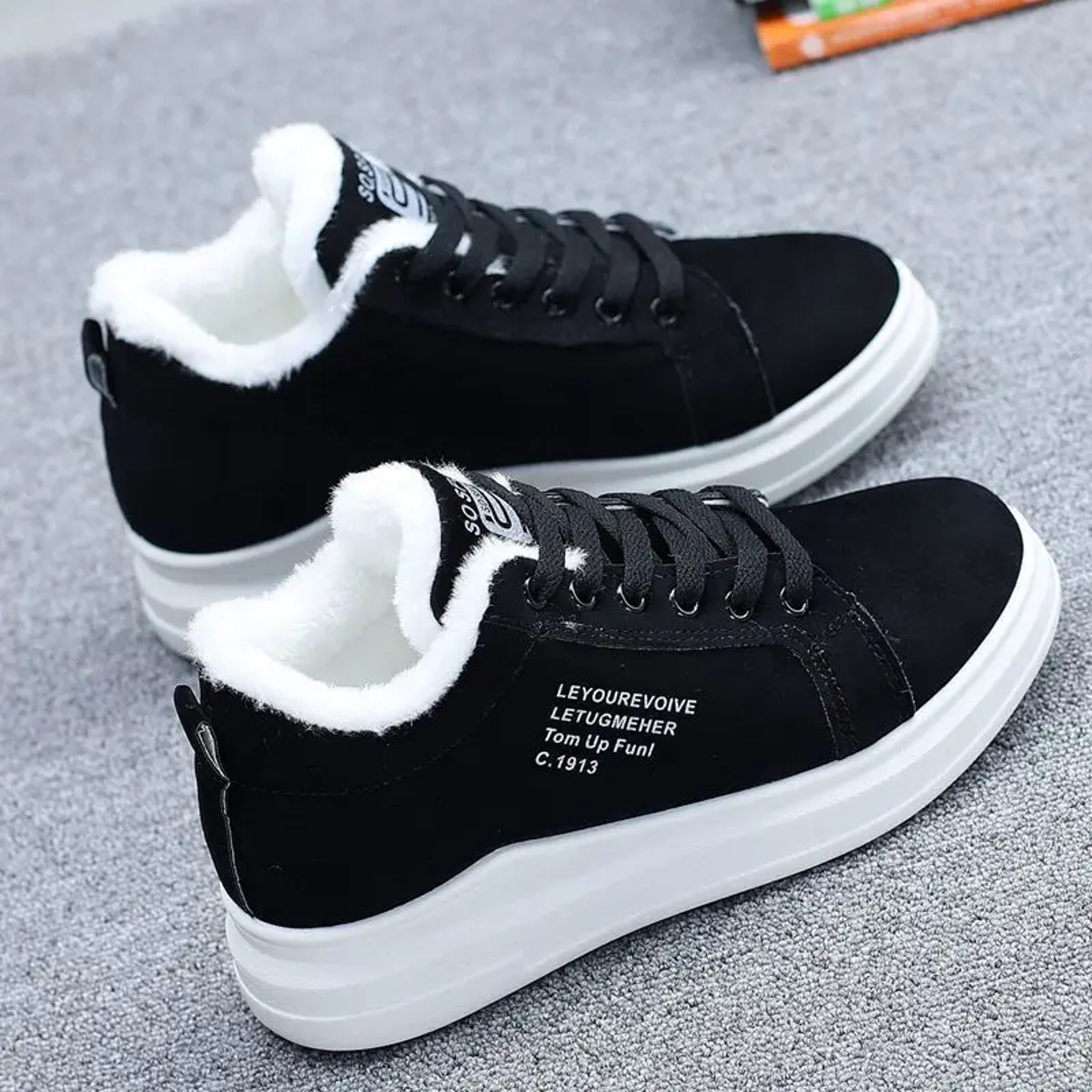 Winter Womens Boots, Warm PU Plush Ankle Boots, Flat Winter Womens Shoes, Short Snow Boots for Daily Wear – view 7