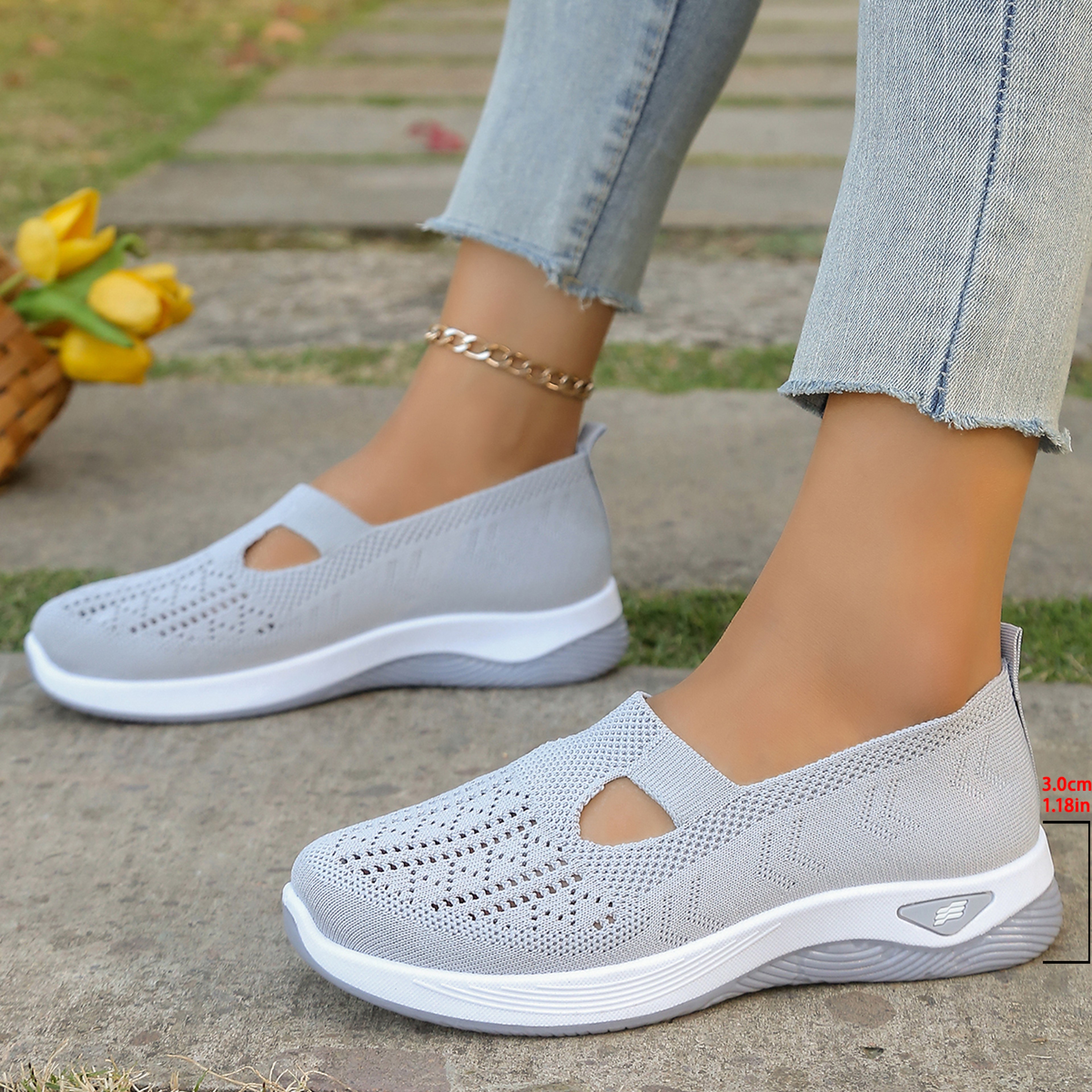 Womens Summer Shoes Casual Sneaker Simple Light Flat Solid Shoes For Daily Wear Four Seasons Comfort Sale – view 19