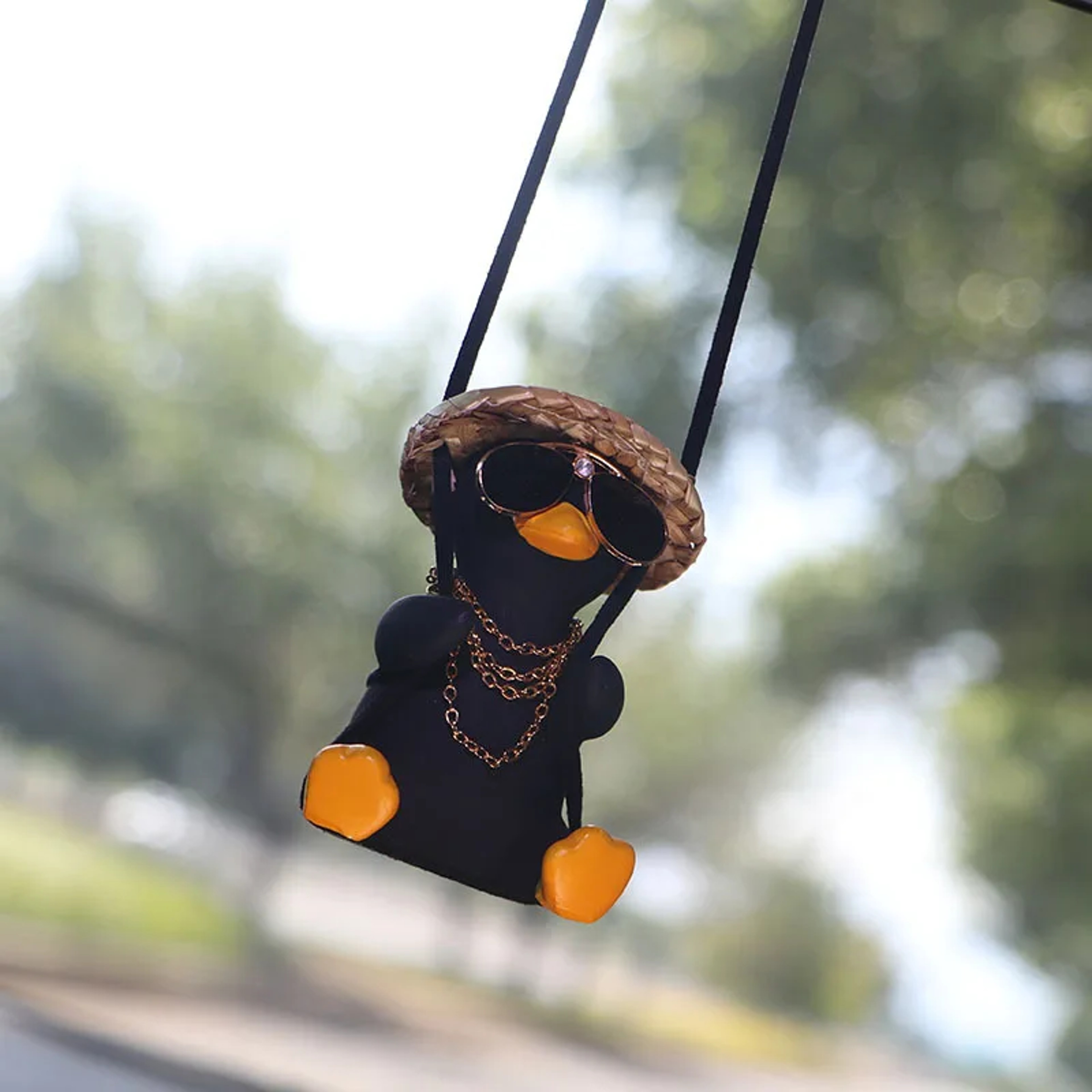 Cute Car Charm Hanging Ornament, Cool Swinging Duck, Car Accessories for Teens, Fun Dashboard Decor – view 3