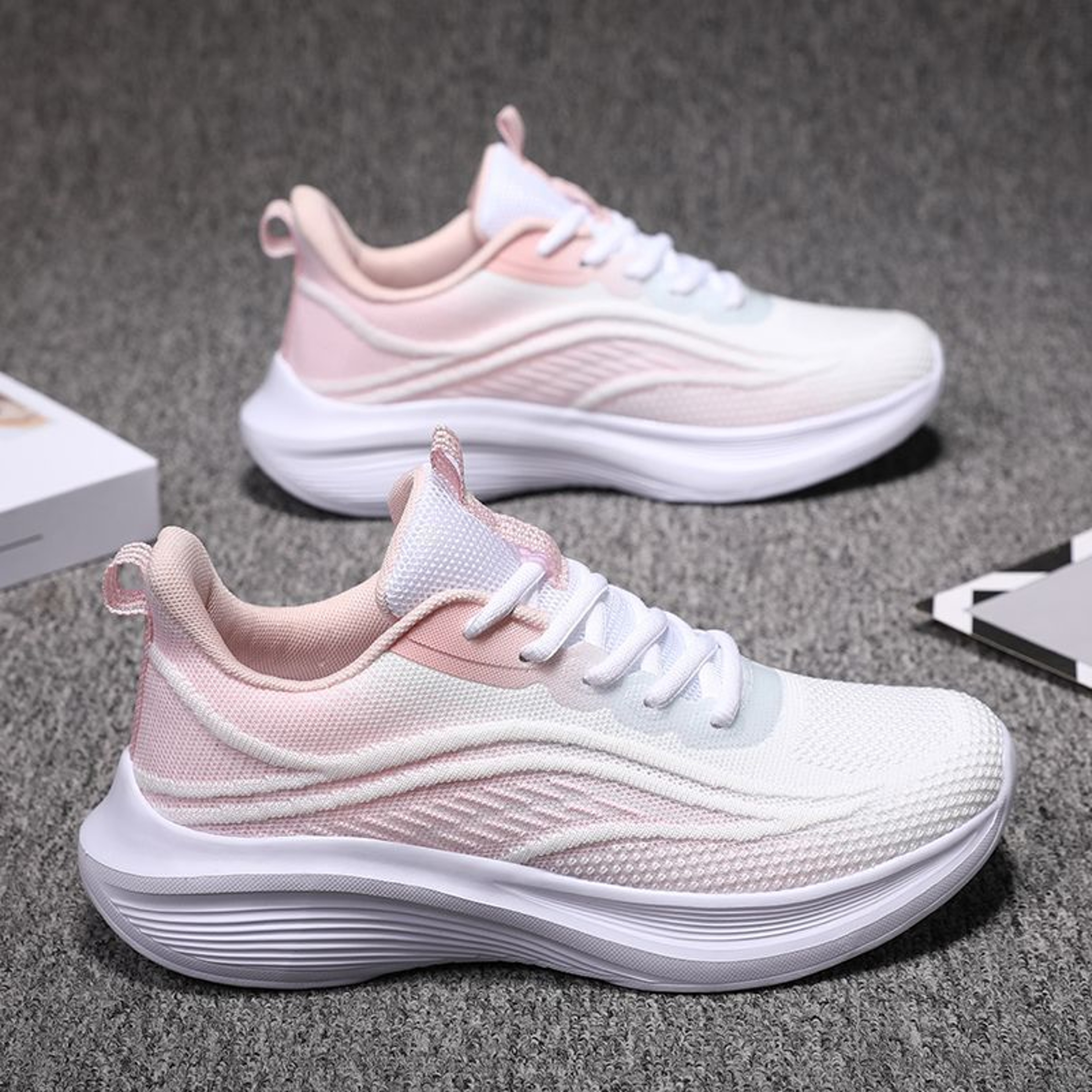 Womens Knit Running Shoes Ultra Lightweight Mesh Sneakers With Cloud Cushioning Gym Walking Shoes 7