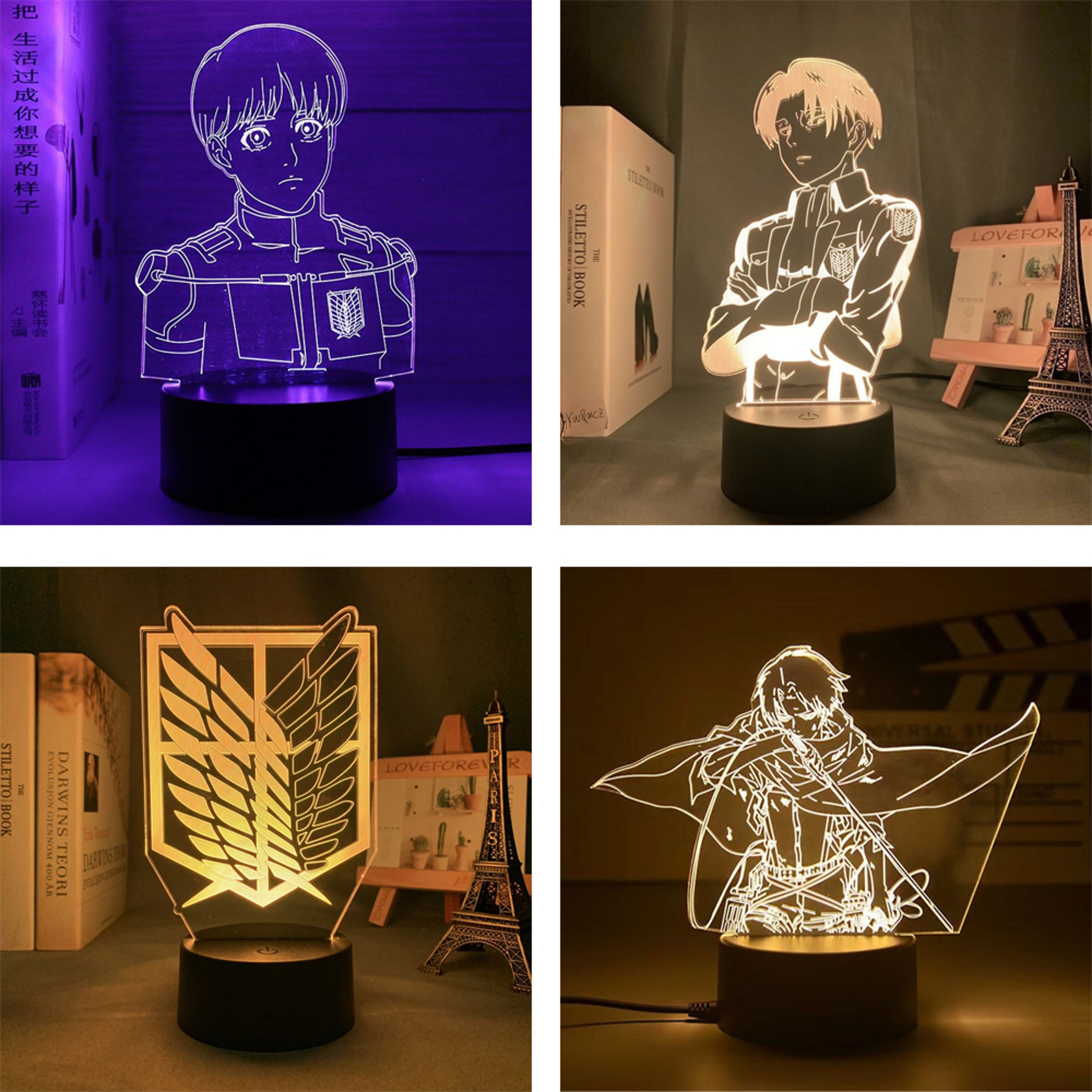 Anime Attack on Titan Gamer Lamp LED Night Light with Remote Control, Bedroom Figures Lamps for Home, Decorative Night – view 1