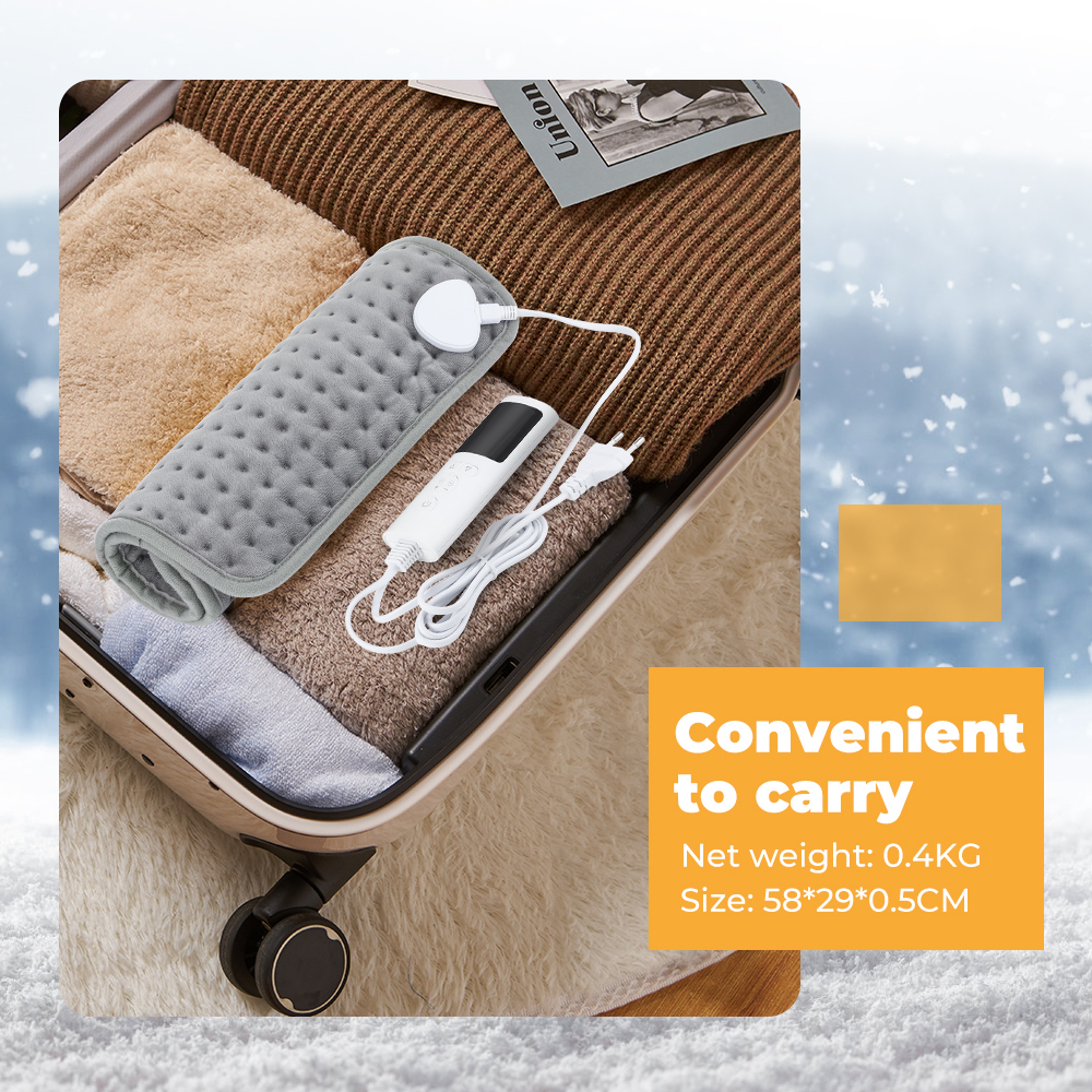 Electric Heating Pad Blanket Timer Heating Pad For Shoulder Neck Back Spine Leg Winter Warm Relief 5