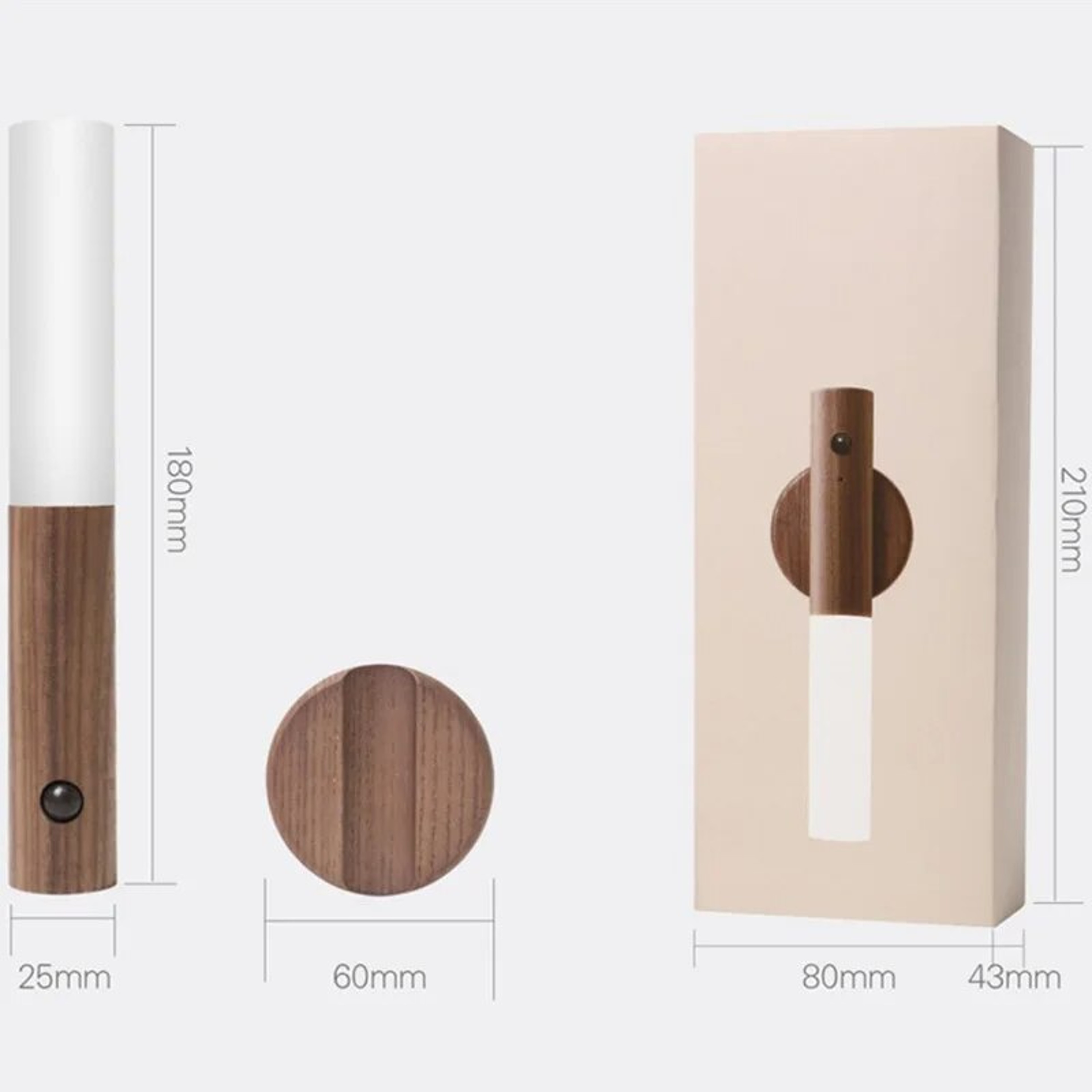 Intelligent Human Body Induction Night Light LED Rechargeable Corridor Cabinet Wall Light Household