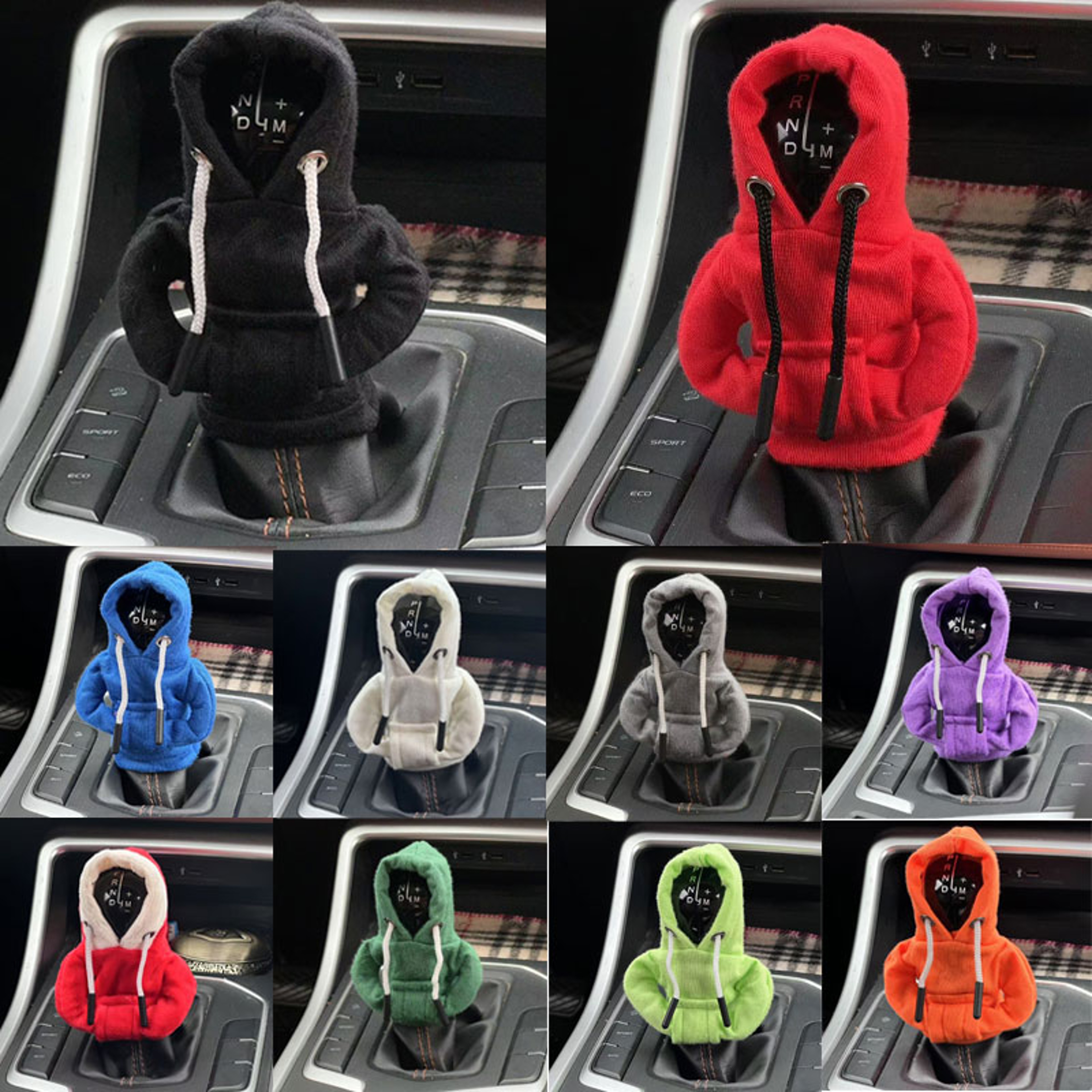 Car Gear Shift Hoodie Cover, Shift Cover Gear Handle Decoration, Fit Manual Automatic Universal Car Shift Lever Interior – view 1