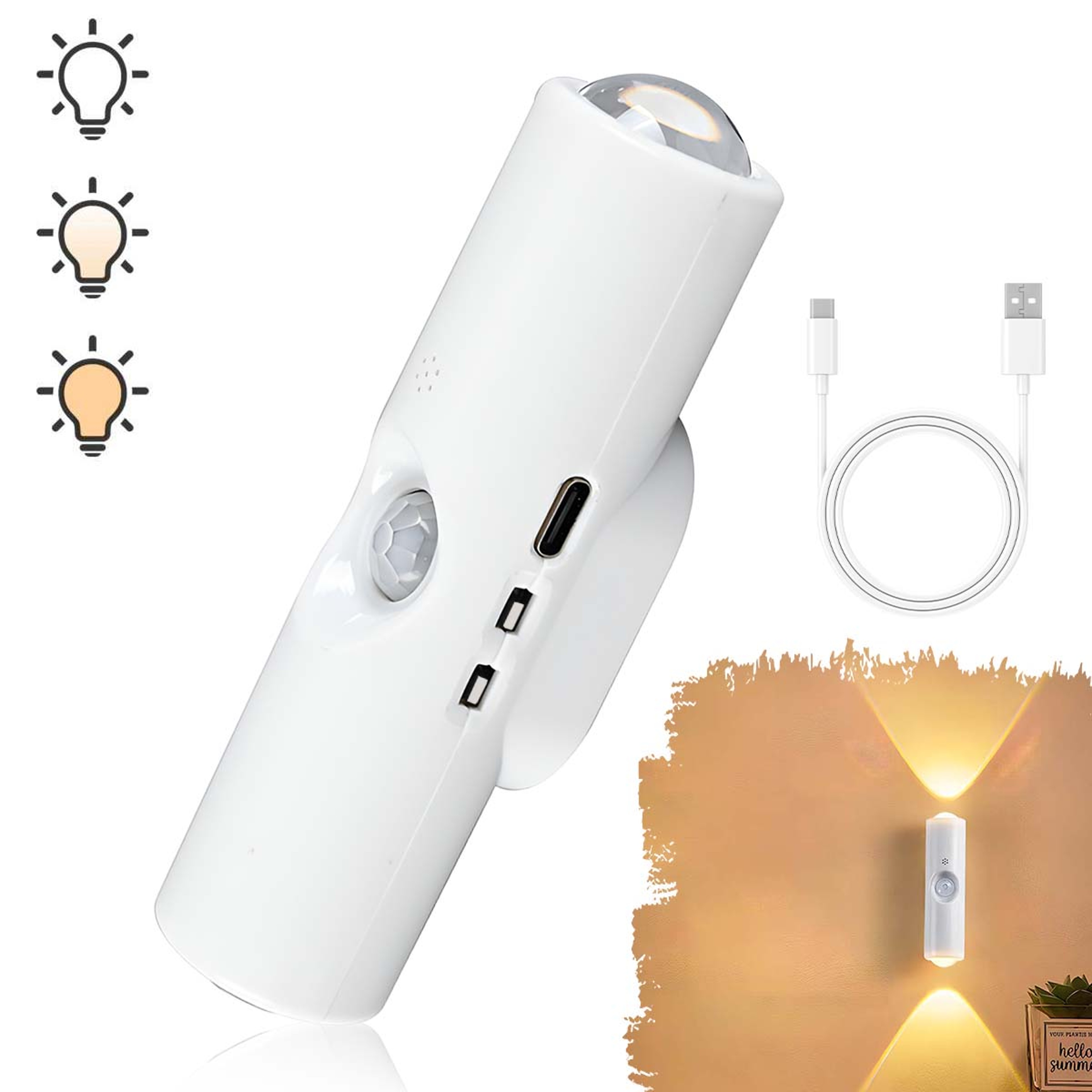 Wall Lamp PunchFree Bedside Bedroom Night Light LED Spotlight With Induction Magnetic Charging Smal 4
