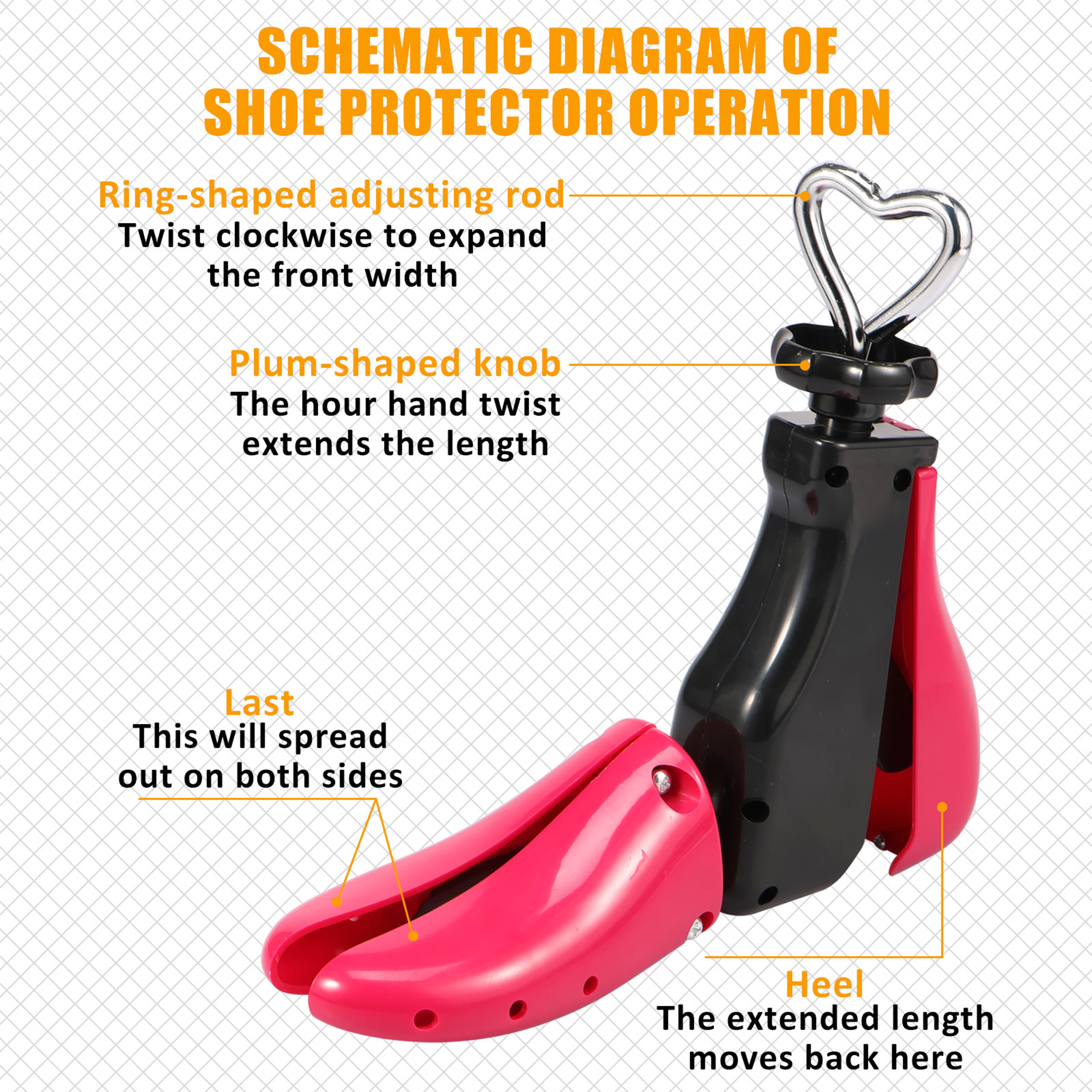 Universal Shoe Stretcher Adjustable Boot Stretcher Sneaker Shoe Expander With Steel Shaft For Left  1
