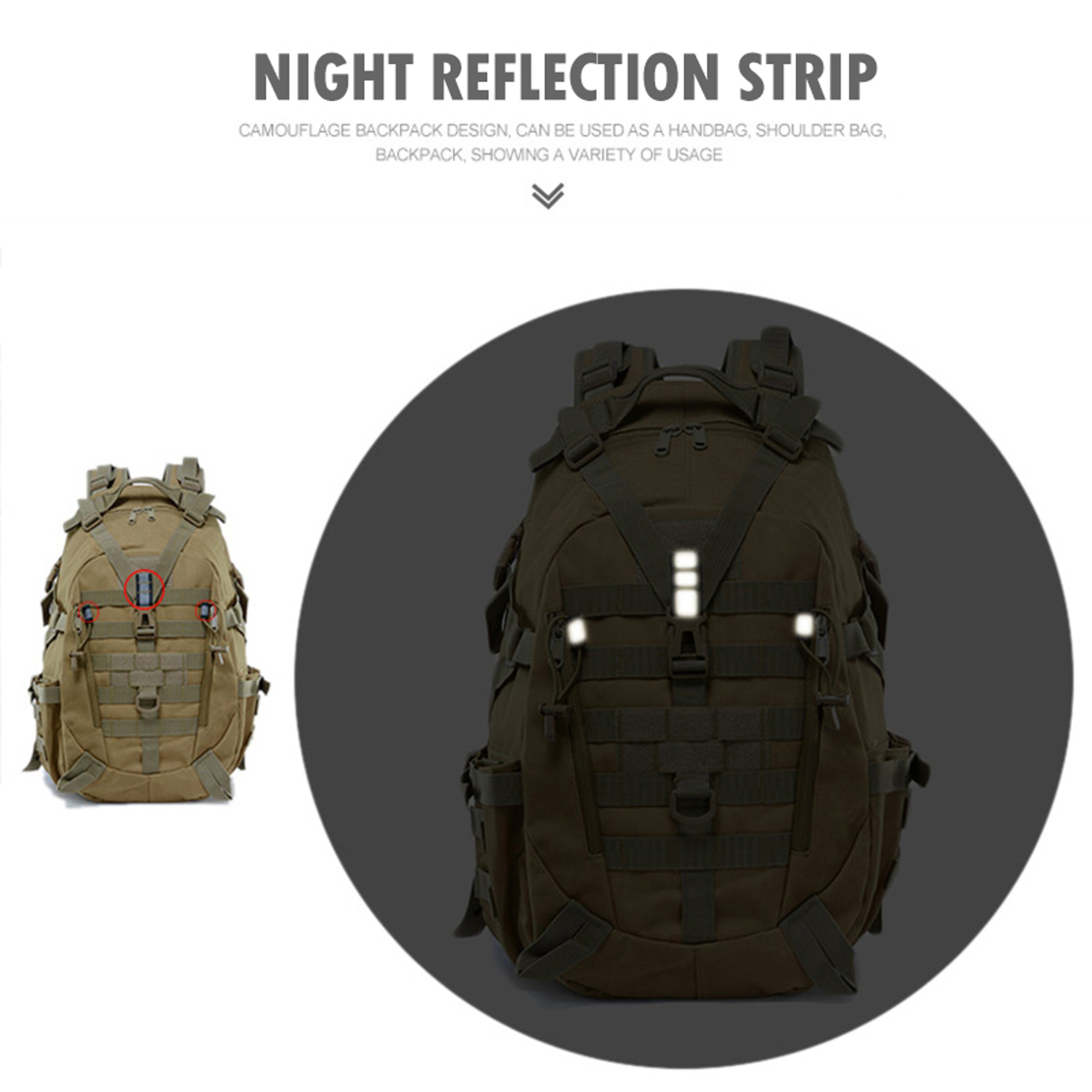 Camping Backpack For Men Tactical Molle Climbing Rucksack Hiking Travel Bag With Laptop Sleeve Outd 1