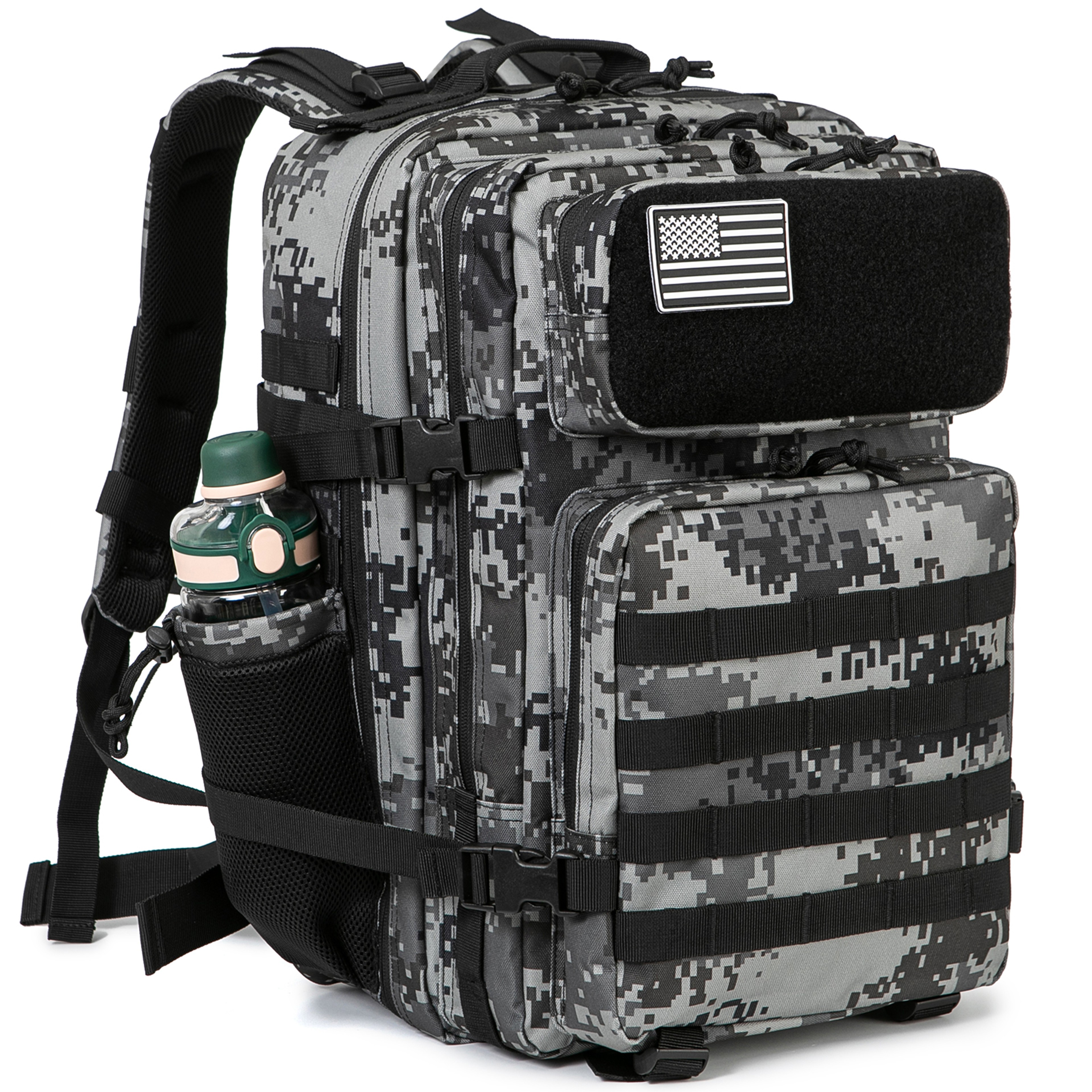 Molle Tactical Backpack Bag for Men, MOLLE Hiking Survival Rucksack, Outdoor EDC, Gym Backpack with Bottle Holder – view 1