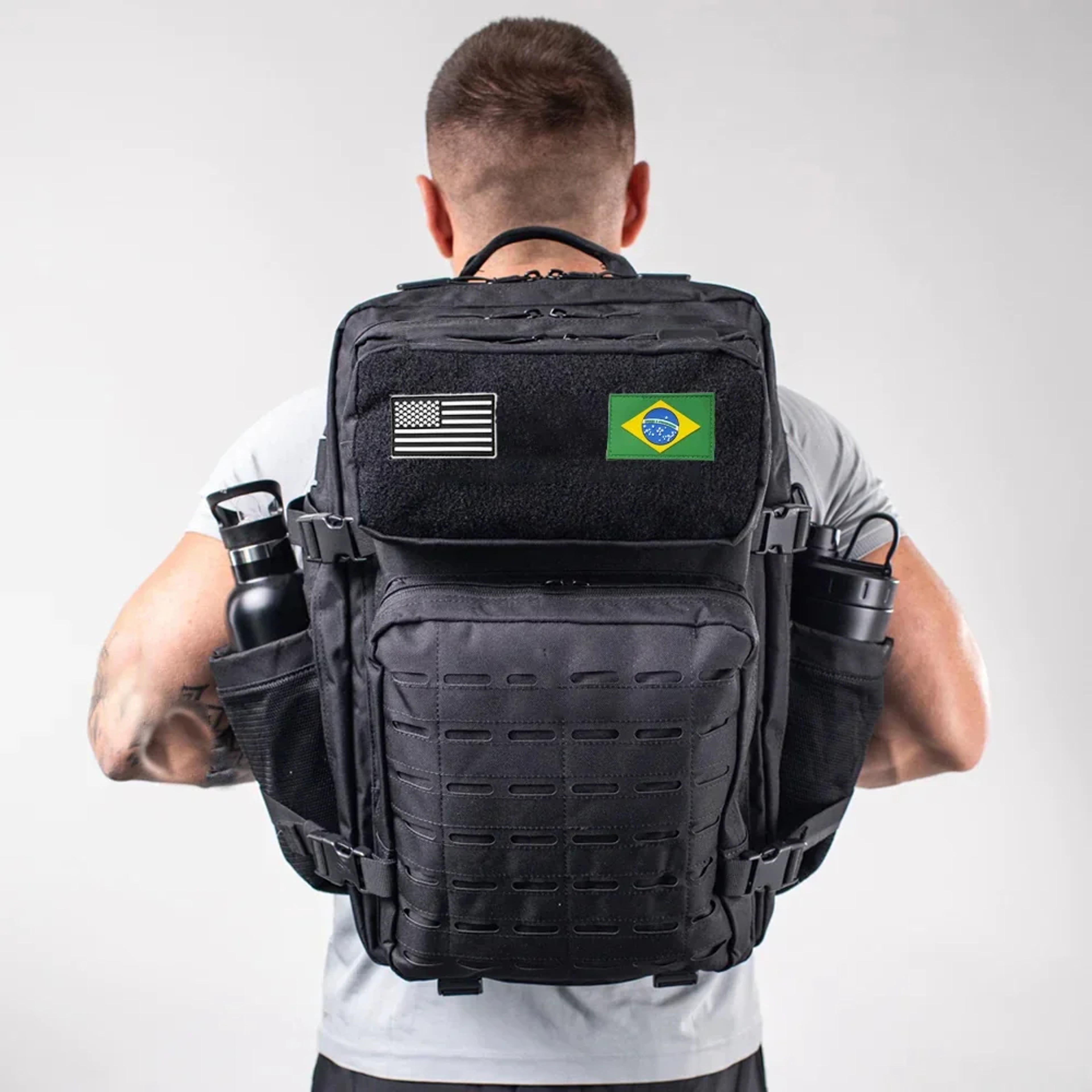 Tactical MOLLE Backpack for Men, Hunting & Outdoor EDC Rucksack, Gym Hiking Bag with 2 Bottle Holders – view 1