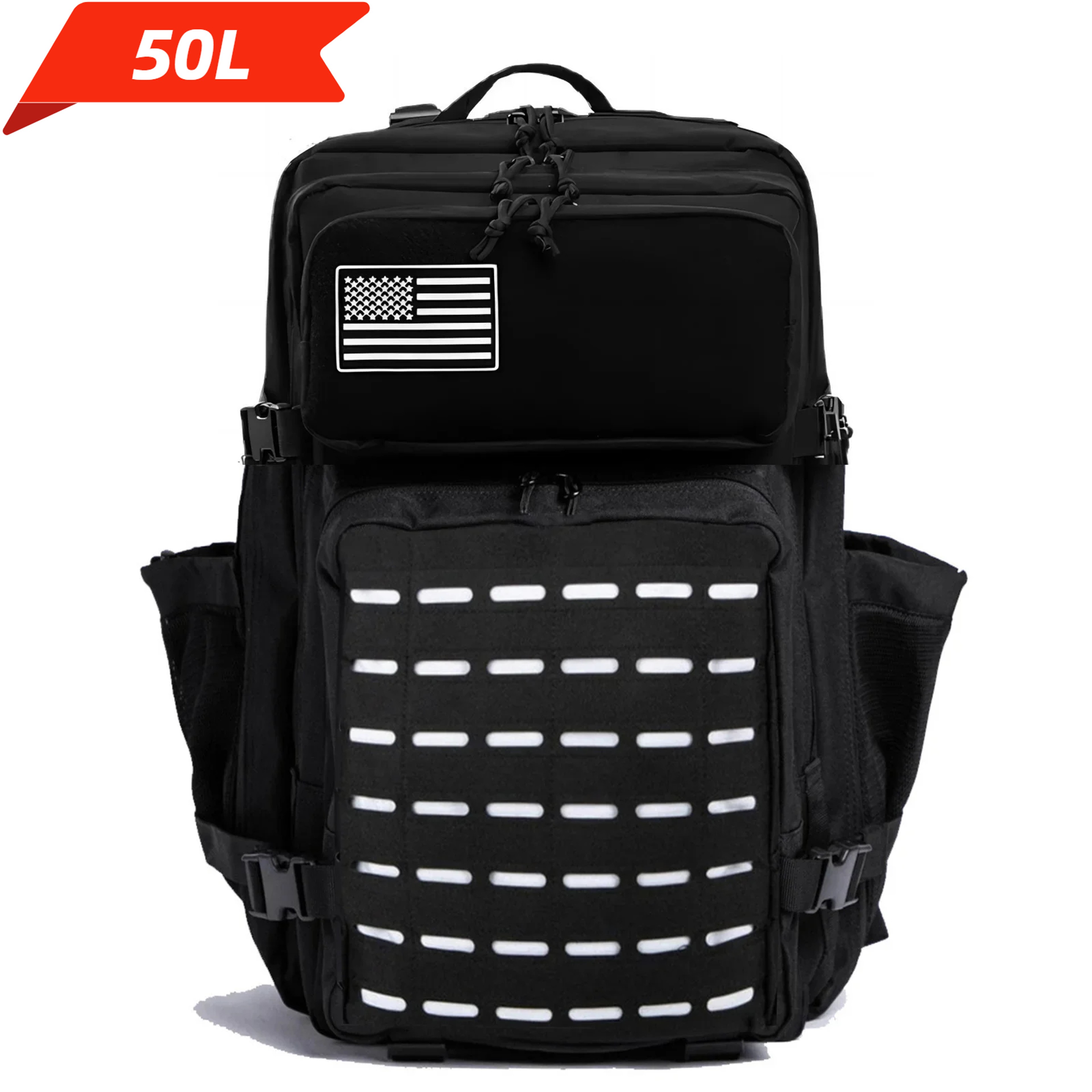 Tactical MOLLE Backpack for Men, Hunting & Outdoor EDC Rucksack, Gym Hiking Bag with 2 Bottle Holders – view 13