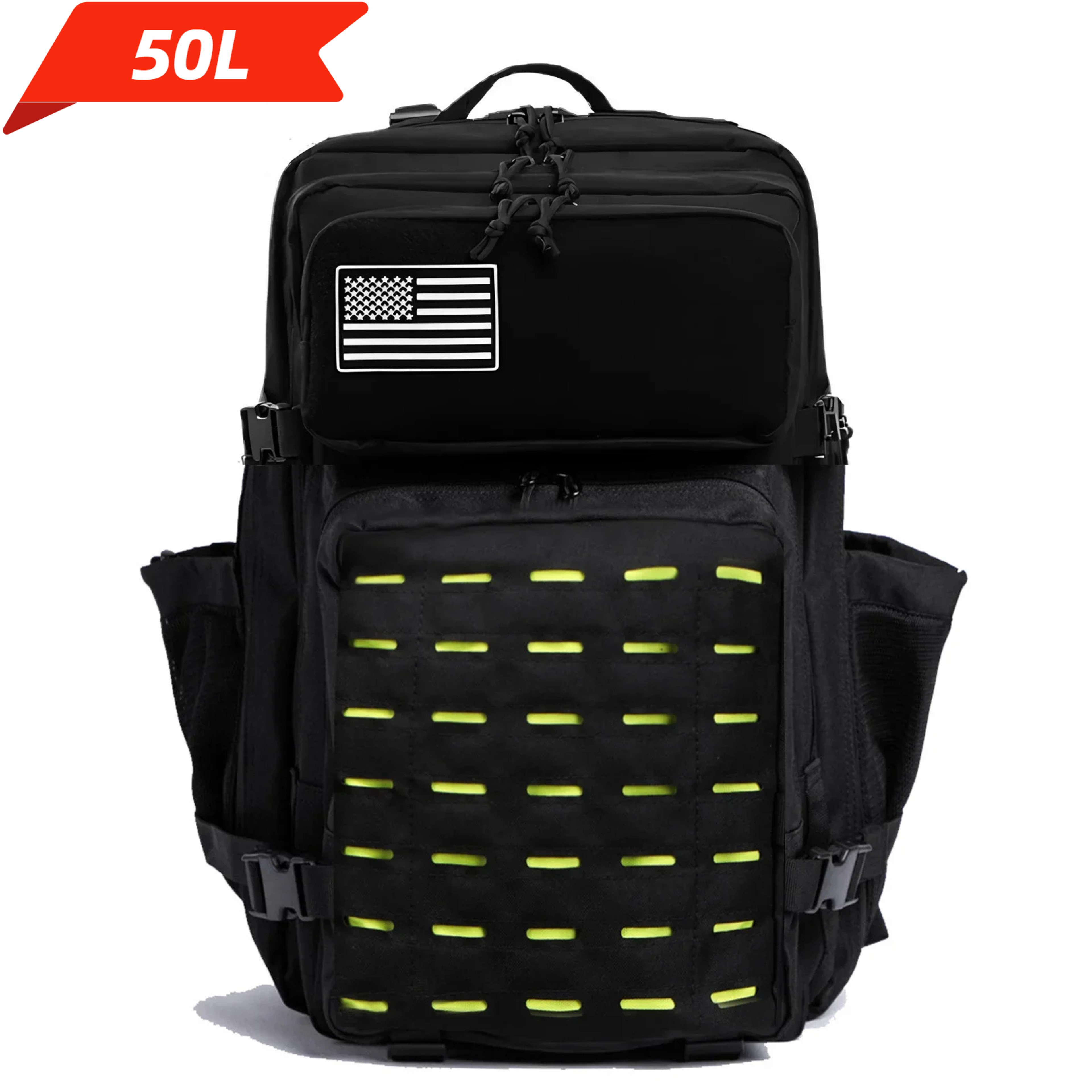 Tactical MOLLE Backpack for Men, Hunting & Outdoor EDC Rucksack, Gym Hiking Bag with 2 Bottle Holders – view 15
