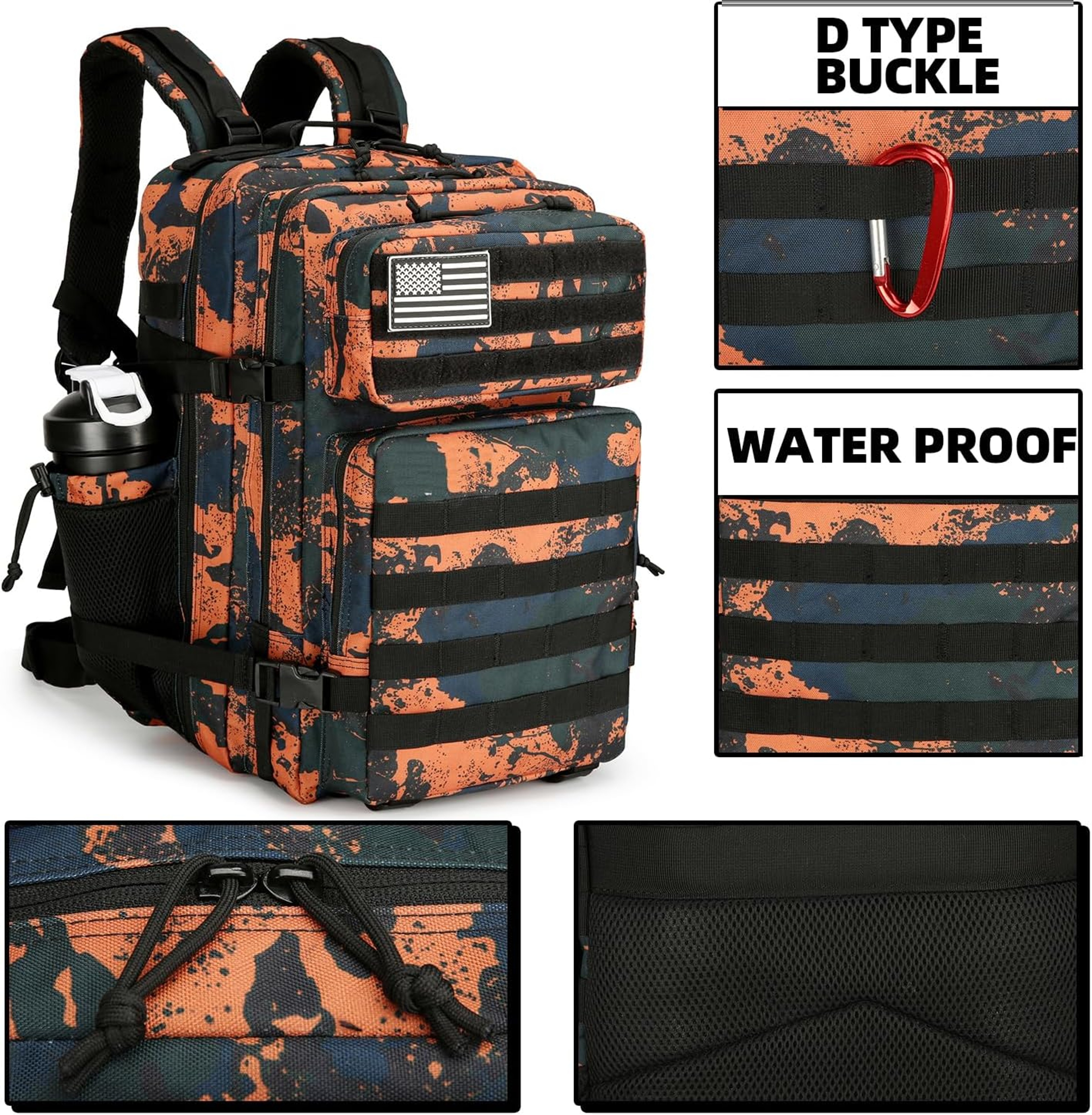 Large Tactical Backpack Hiking Bag, Outdoor Sport Backpack, Waterproof Climbing Rucksack, Camping Hiking Bag Mochila – view 5