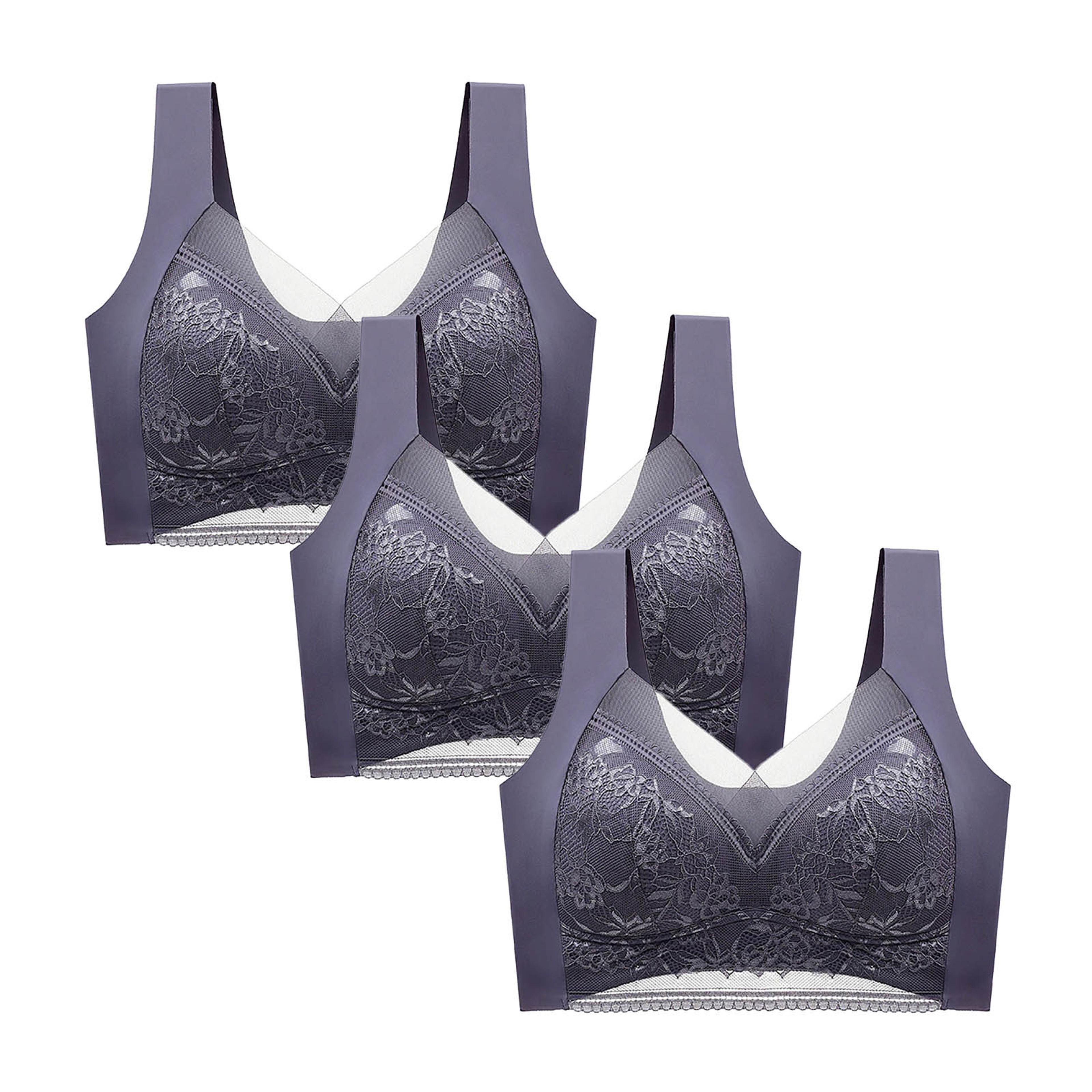 Lace Push Up Bras For Women Sexy Wireless Bra Ice Silk Deep V Bralette Tops Female Lingerie For Mom 6