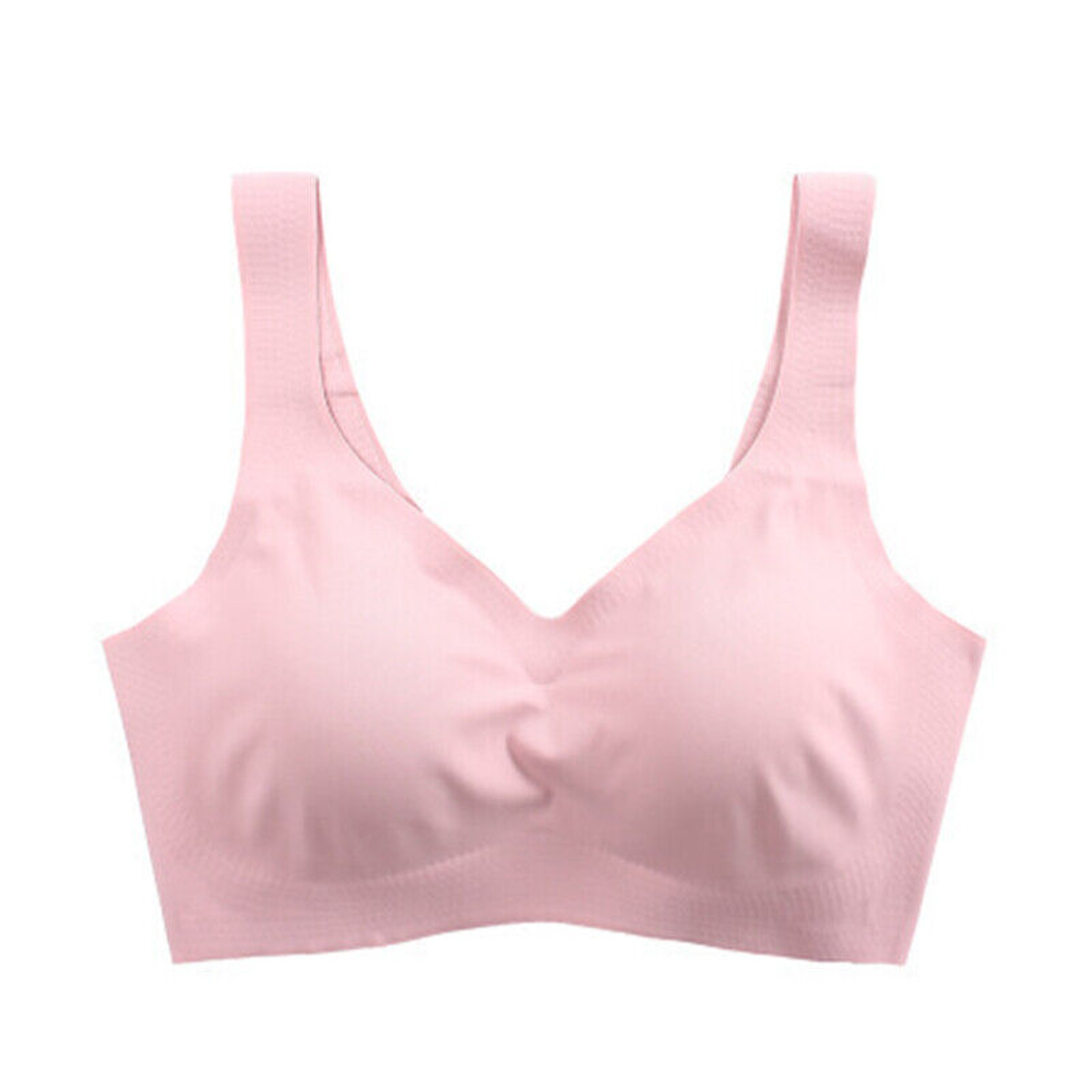 Women Seamless Ice Silk Bra Removable Chest Pad Lifting Bralette No Steel Ring Breathable Push Up Y