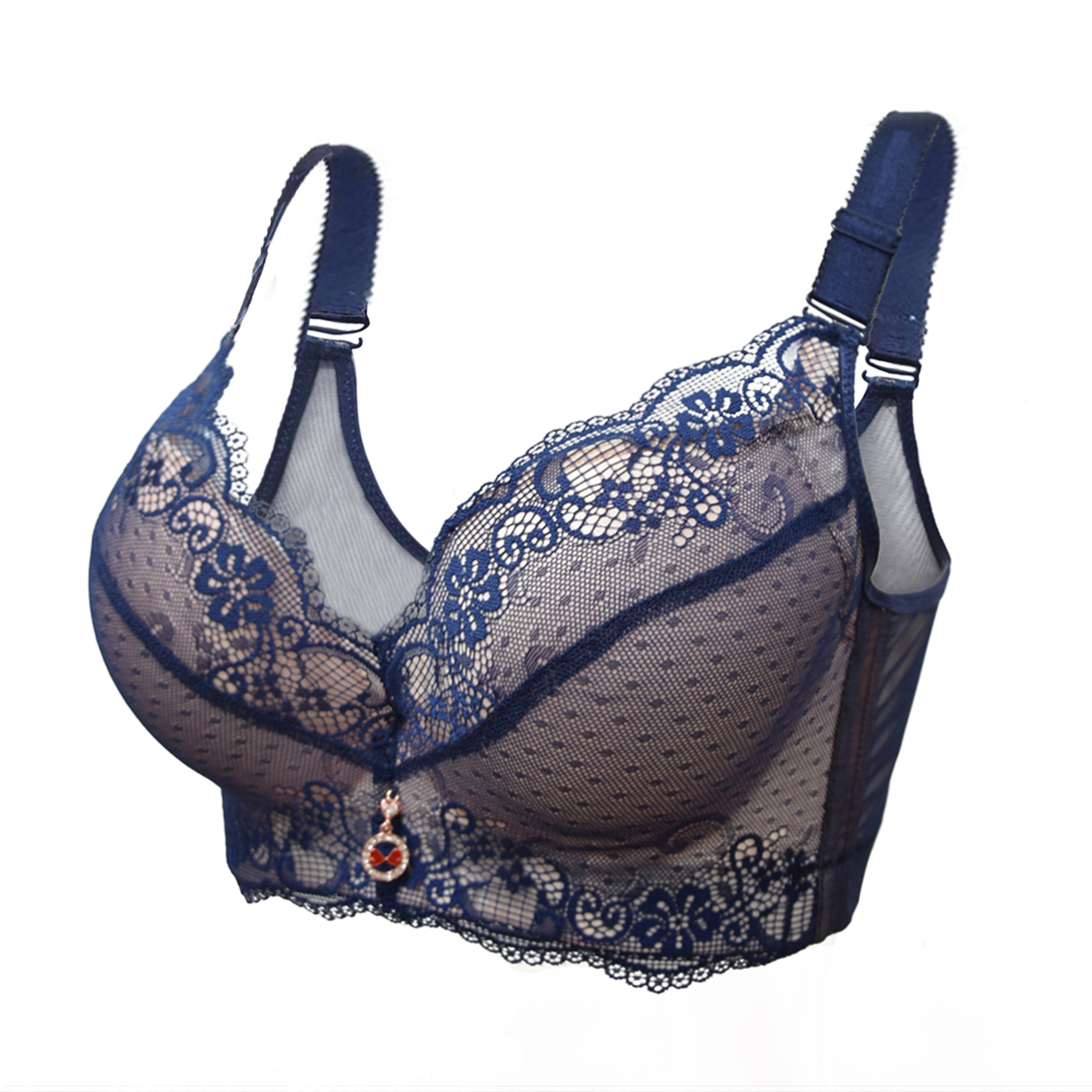 FallSweet Push Up Padded Bras For Women Lace Plus Size Bra Add Two Cup Underwire Brassiere Sexy Lac 3