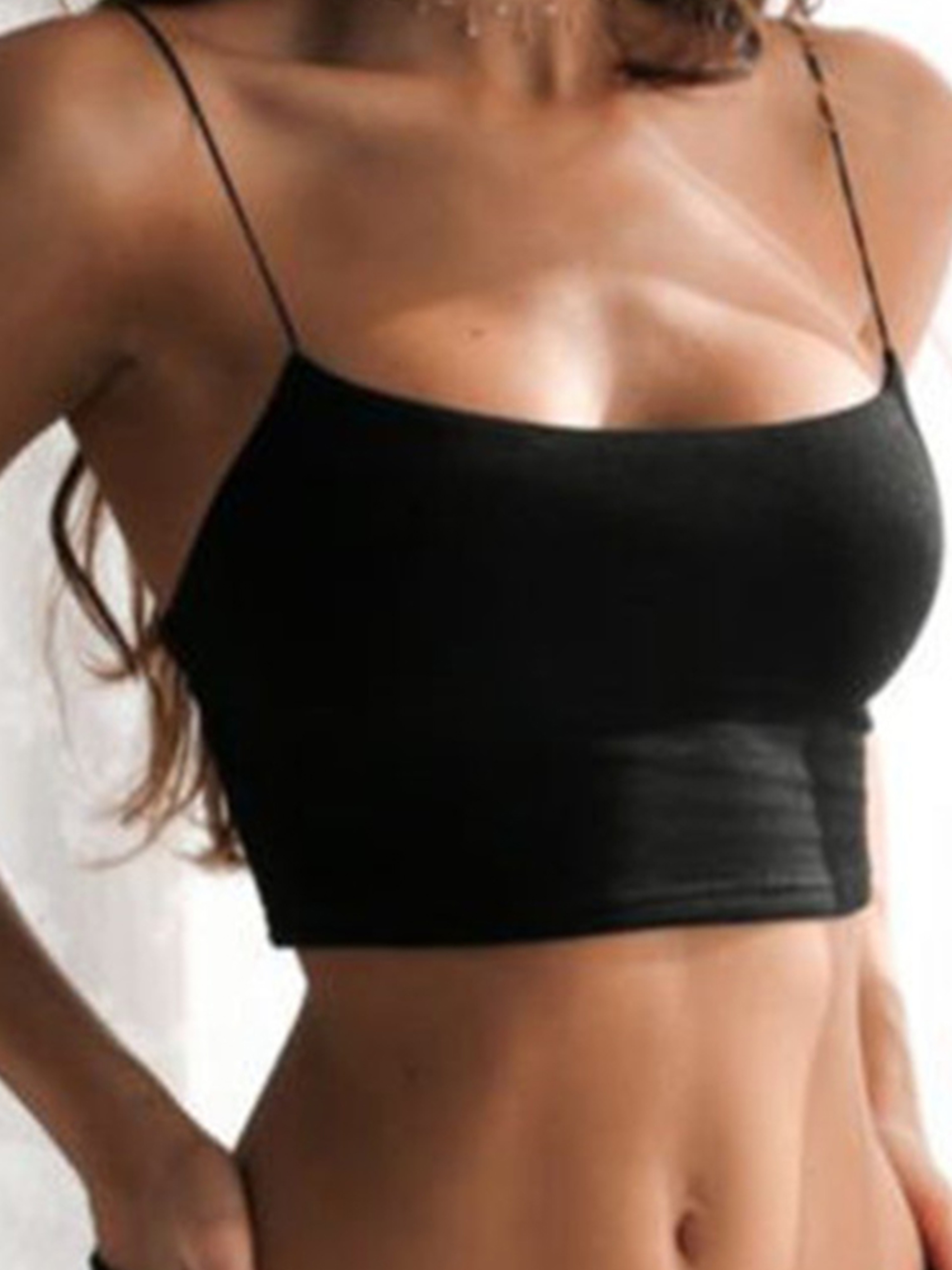 Sexy Halter Crop Top Black Backless Camisole Women Summer Tank Top – view 1
