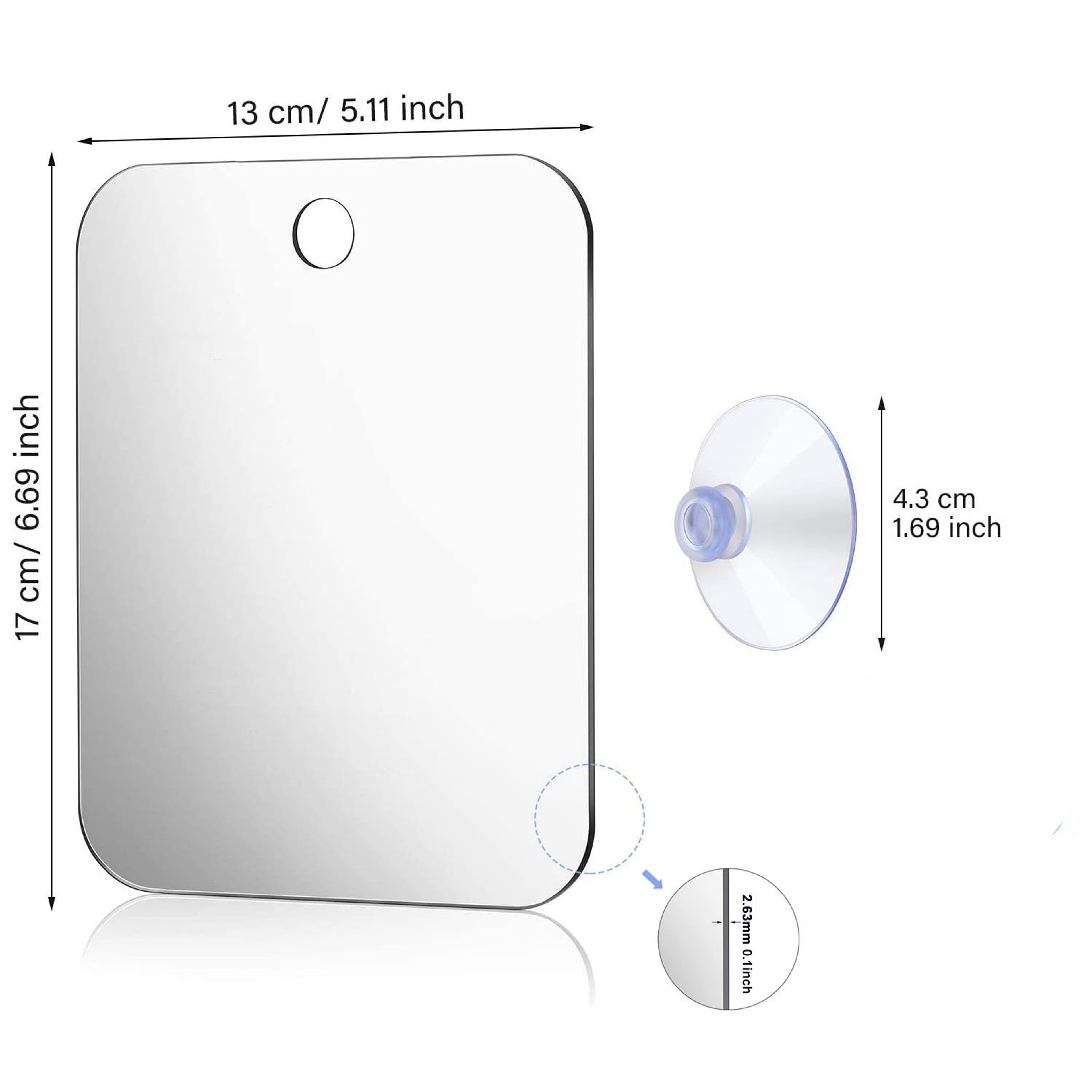 New Acrylic Mirror Shower, Fogless Shaving Mirror, Washroom Travel Accessories for Women, Makeup Bathroom Tools – view 9