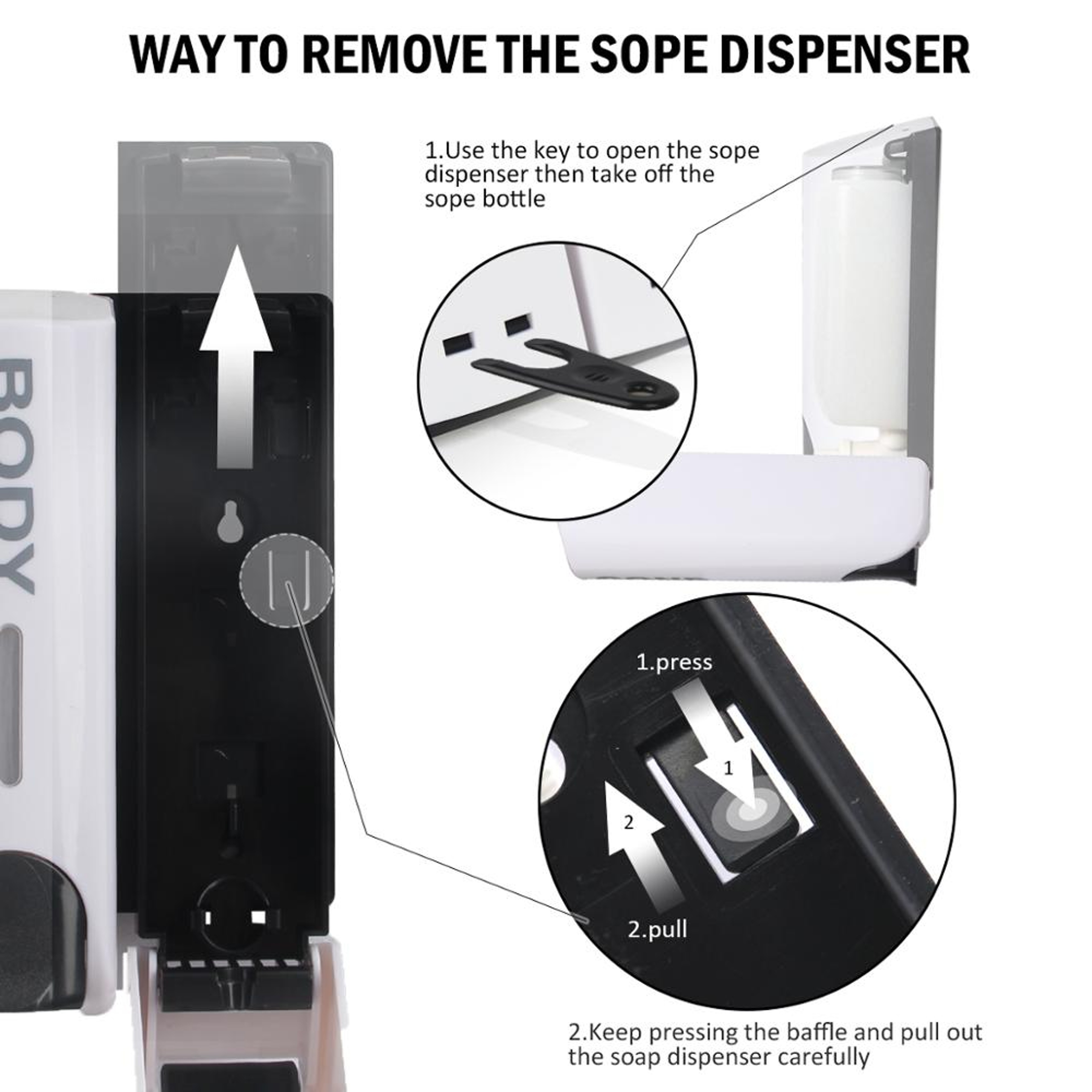 Soap Dispenser Wallmount Shower Bath Shampoo Dispenser Liquid Soap Container Bathroom Accessories 1