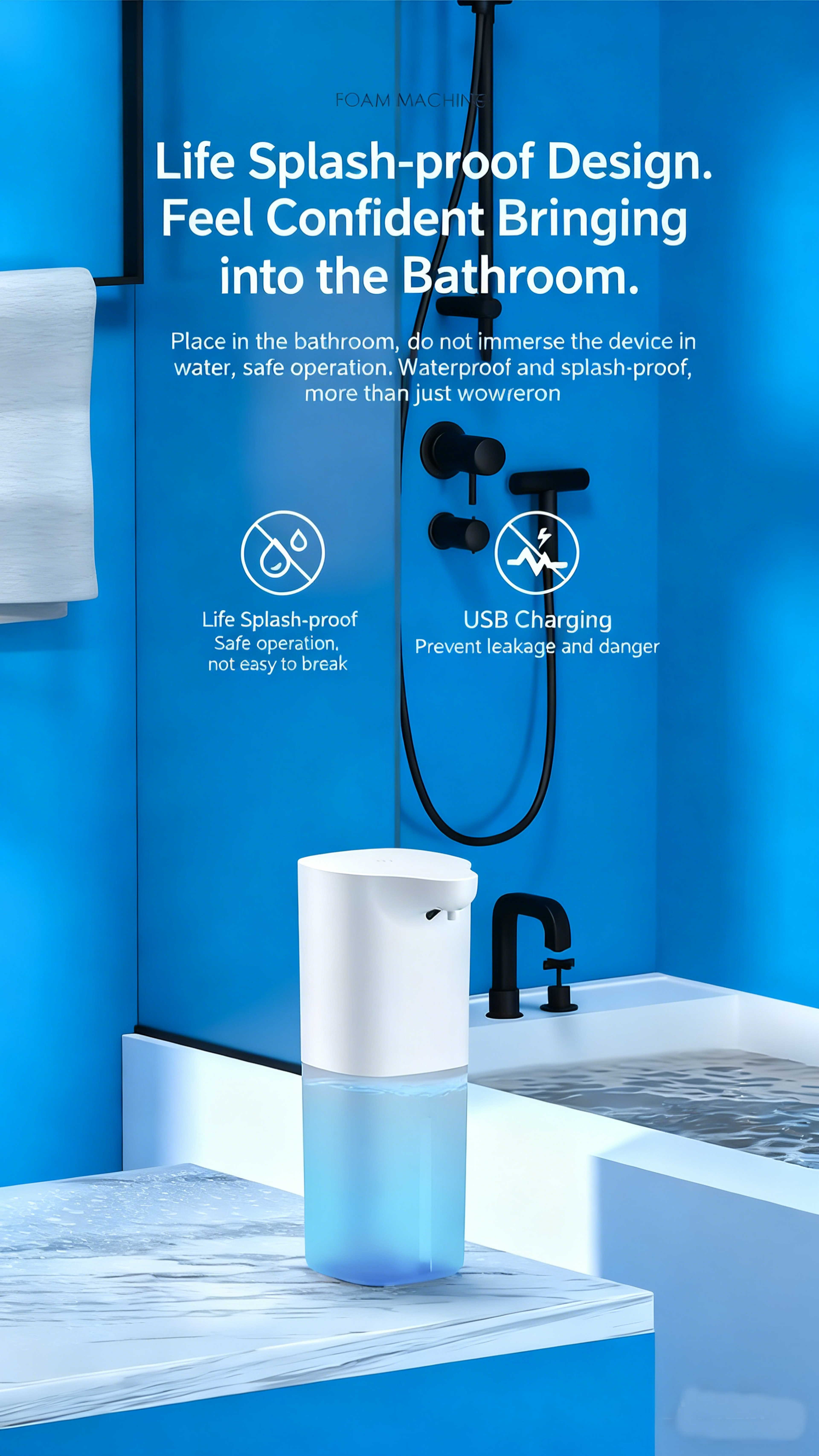 Automatic Soap Dispenser Infrared Sensor Hand Sanitizer USB Rechargeable Foam Hand Sanitizer For Ki 2