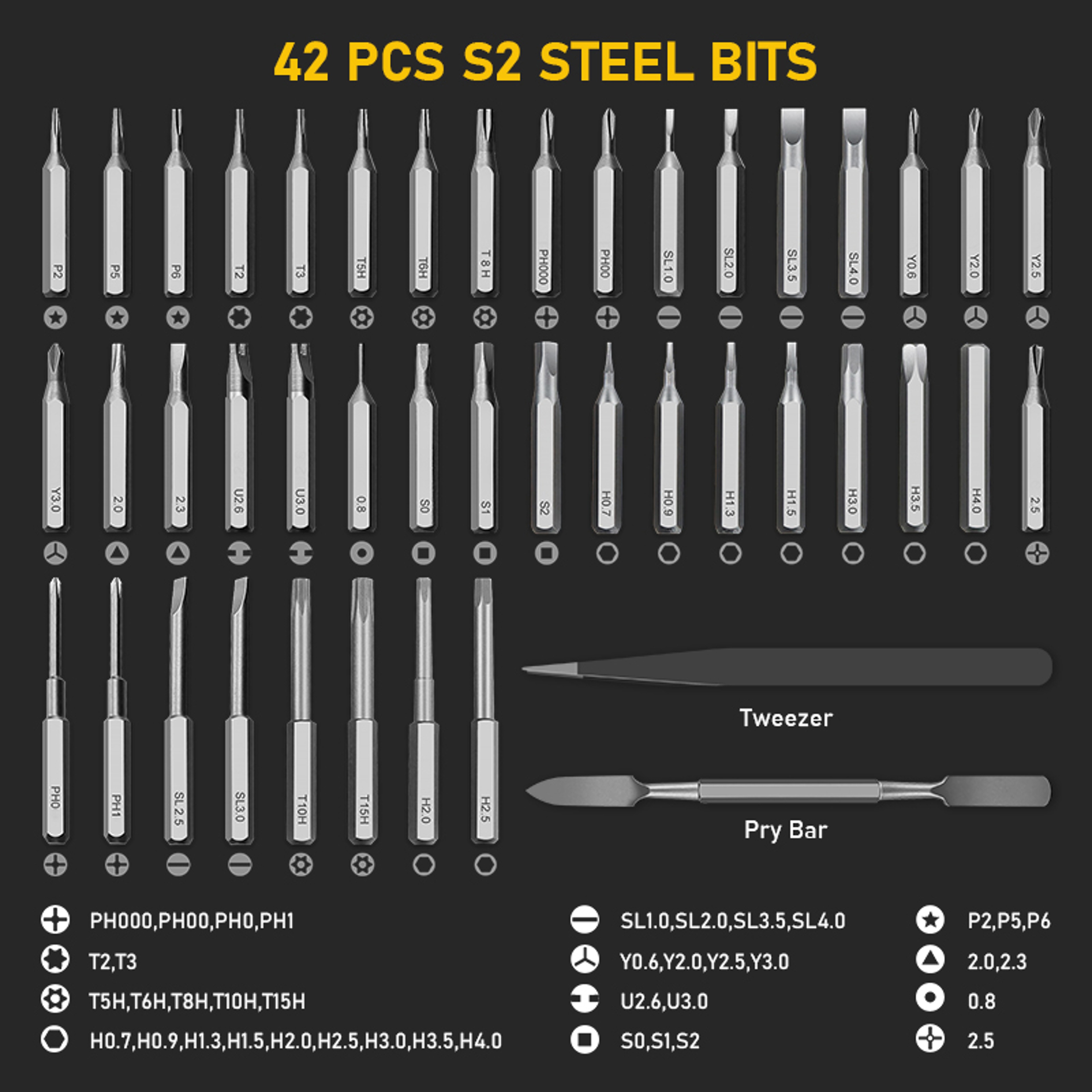 5-Speed Torque Precision Electric Screwdriver Set, Rechargeable Screwdriver, DIY iPhone Repair Tool, Disassembly – view 3